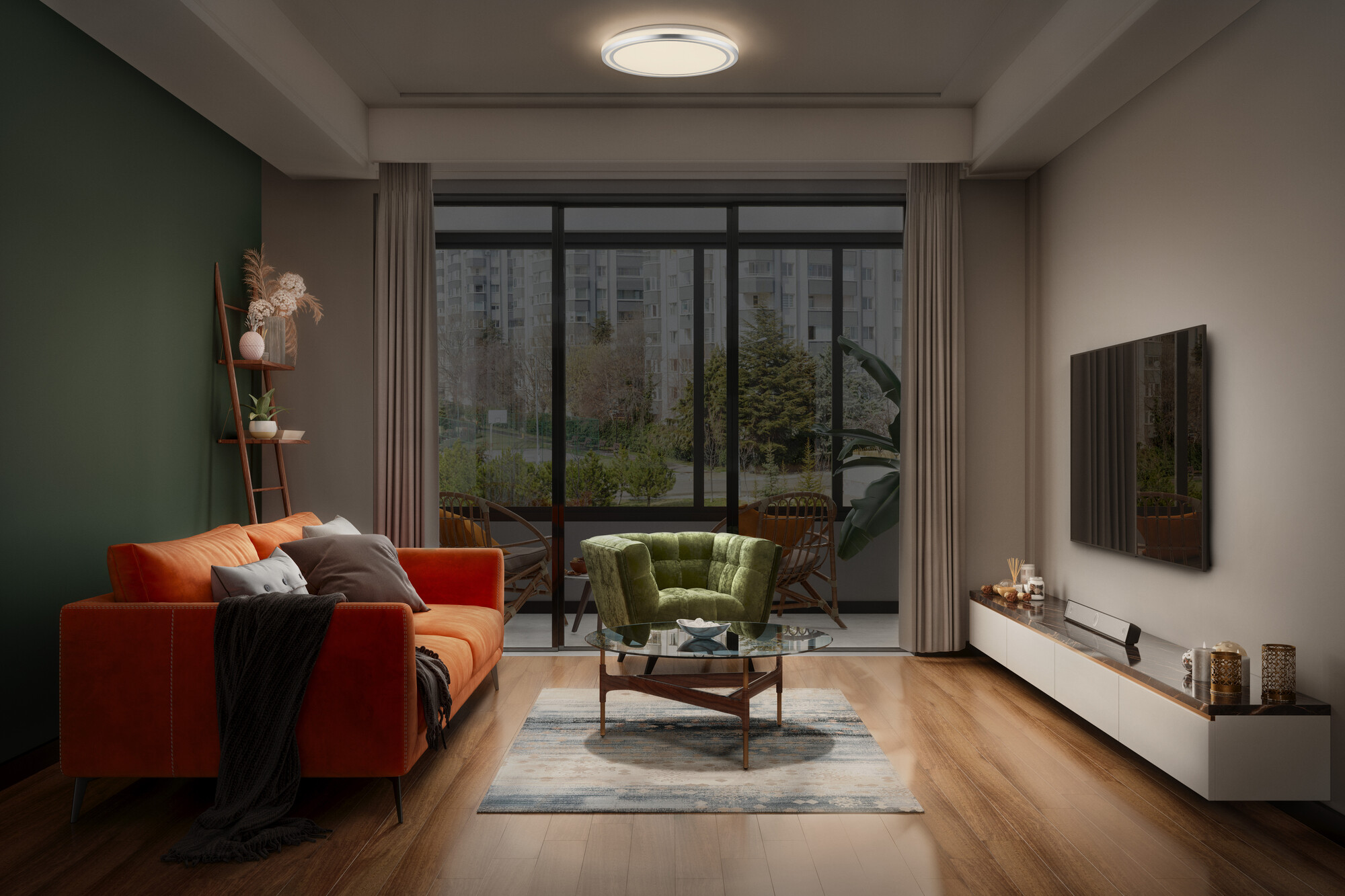 Osram Orbis Helman Deckenleuchte, 390 mm, weiß/silber