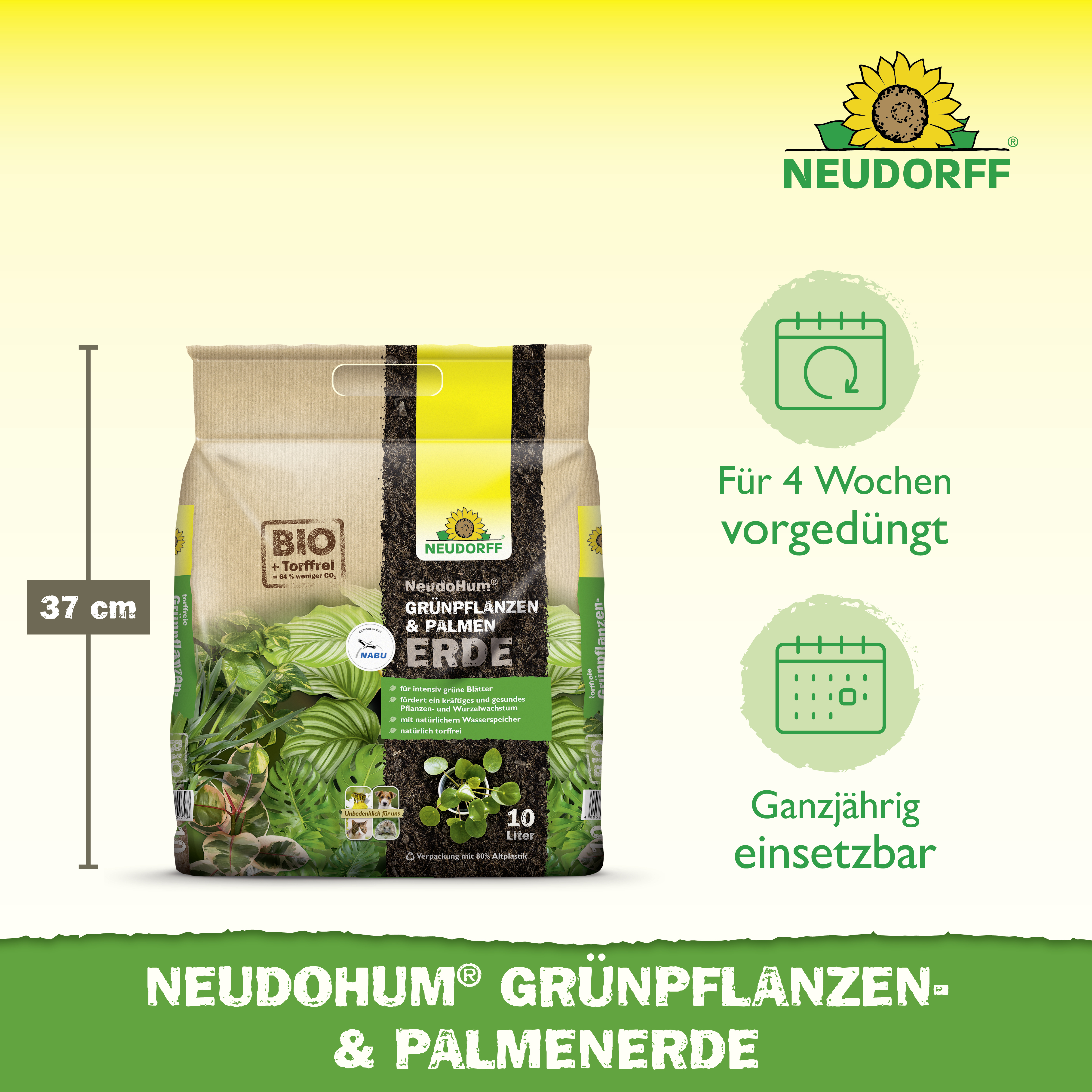 Neudorff NeudoHum Grünpflanzen- & PalmenErde, 10 l
