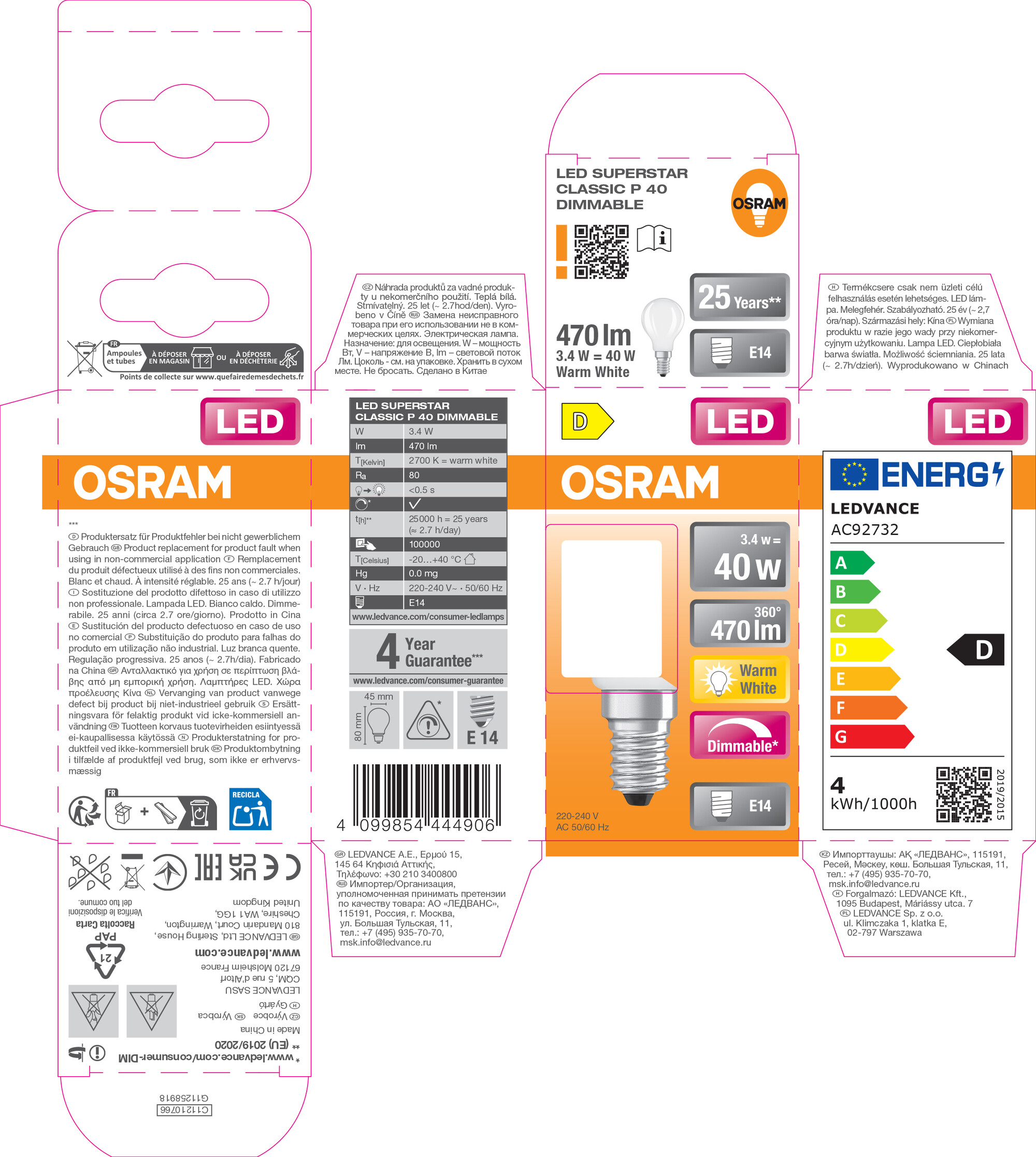 Osram Retrofit Classic LED Lampe dimmbar, E14