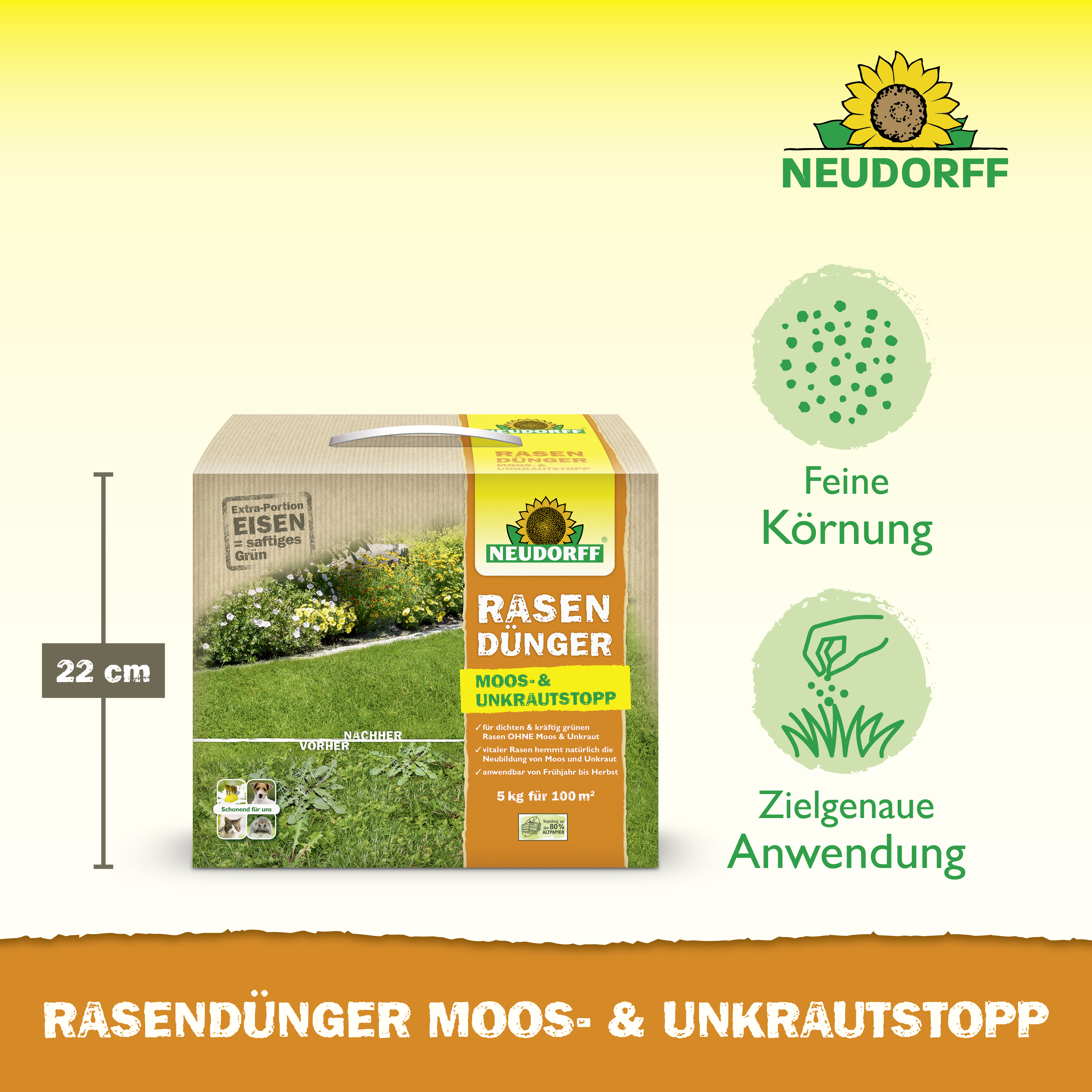 Neudorff RasenDünger Moos- & UnkrautStopp, 5 Kg