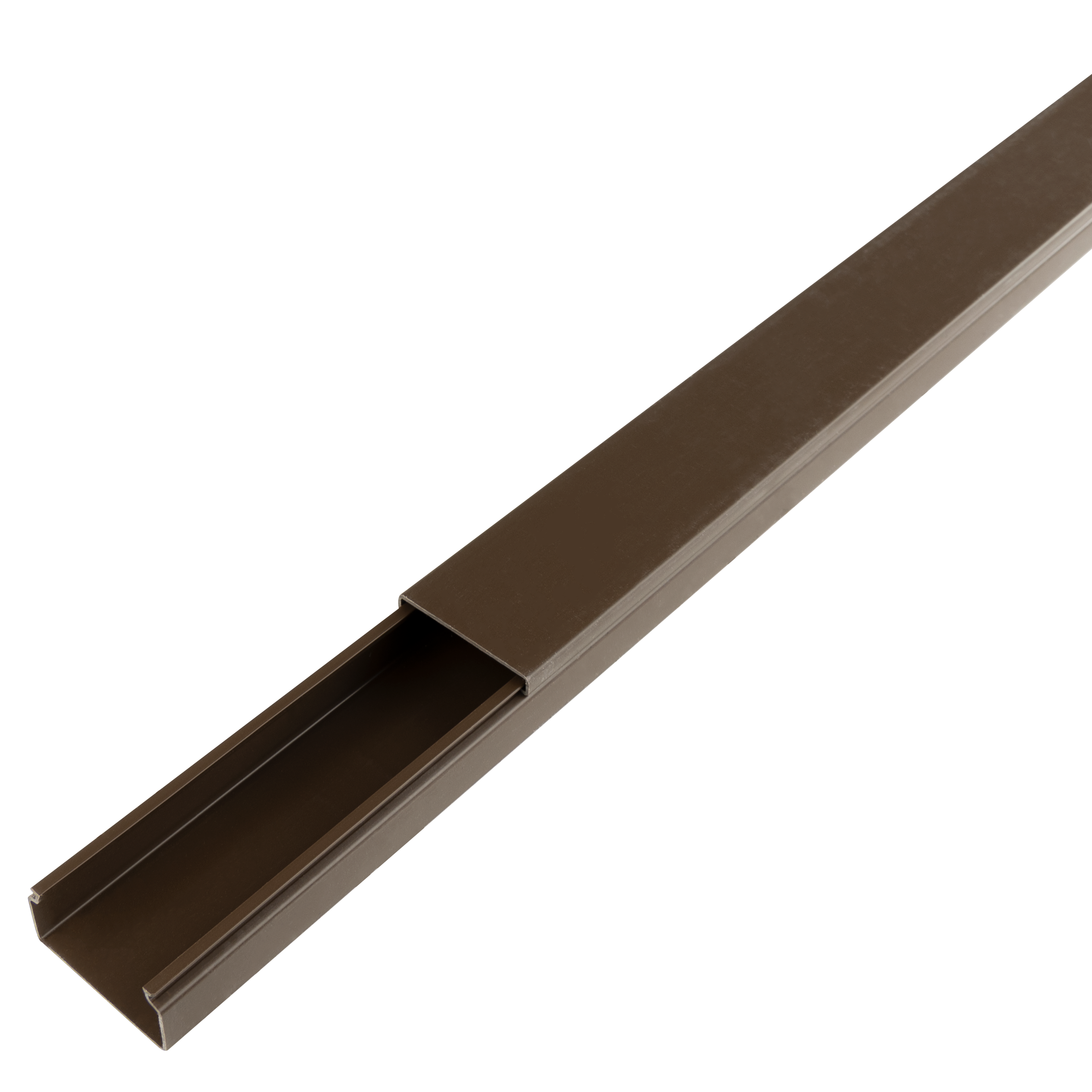 REV Kunststoffkanal 20 x 10 mm, 2 Meter, mit abnehmbaren Deckel, braun