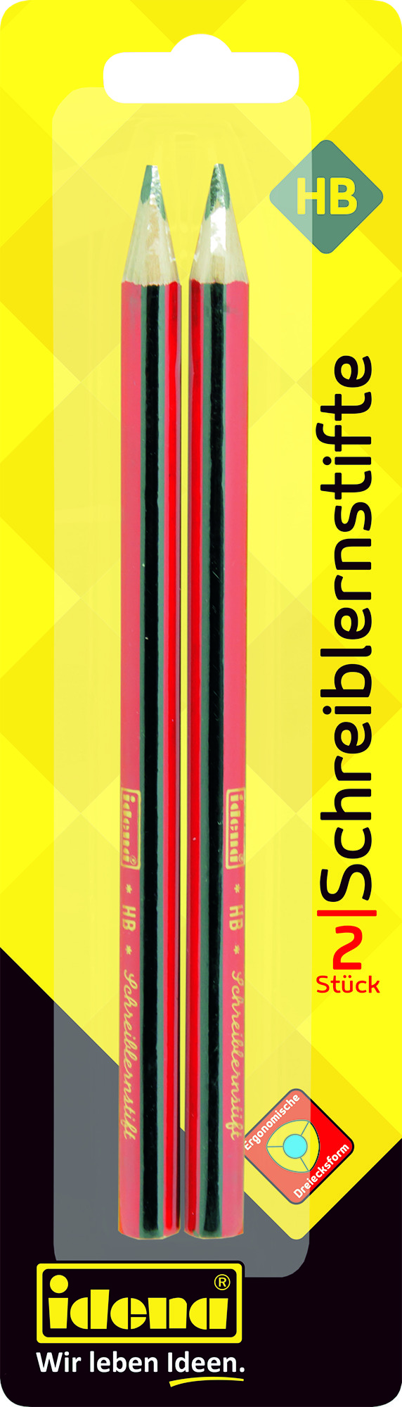 IDENA SCHREIBLENSTIFT HB DREIKANT 2ER 