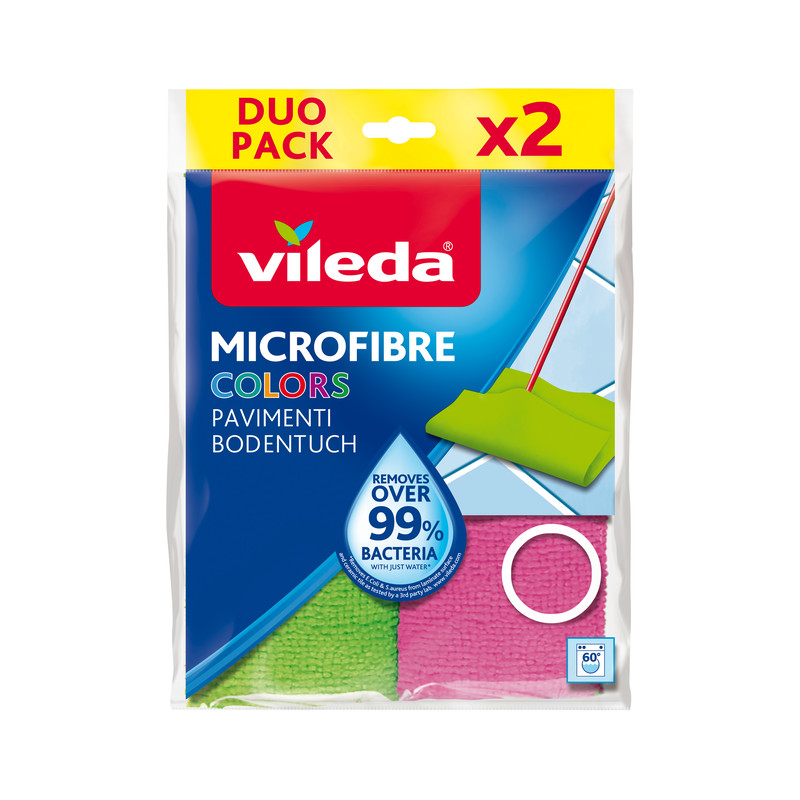 Vileda Microfibre Colors Bodentuch Duo Pack, 2er Vileda Microfibre Colors Bodentuch Duo Pack, 2er