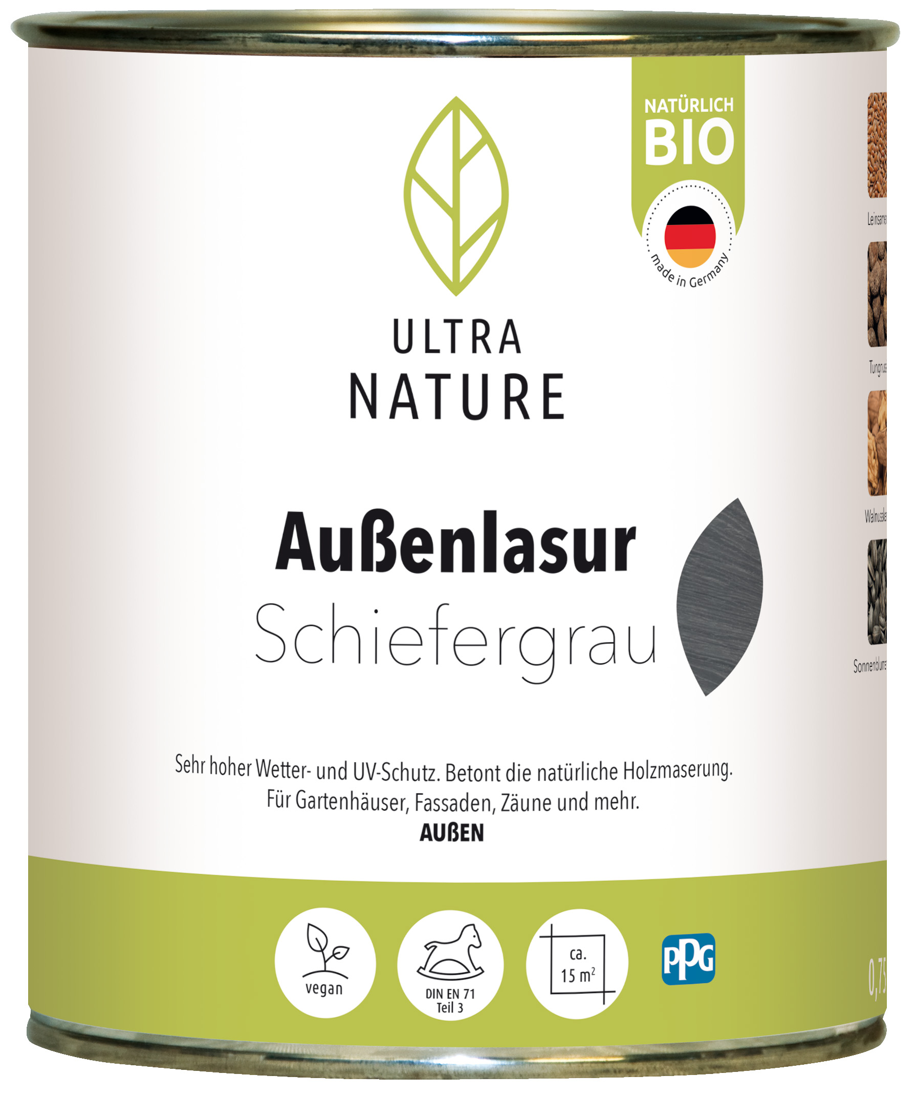 Ultra Nature Außenlasurr Schiefergrau, 0,75 l Ultra Nature Außenlasurr Schiefergrau, 0,75 l