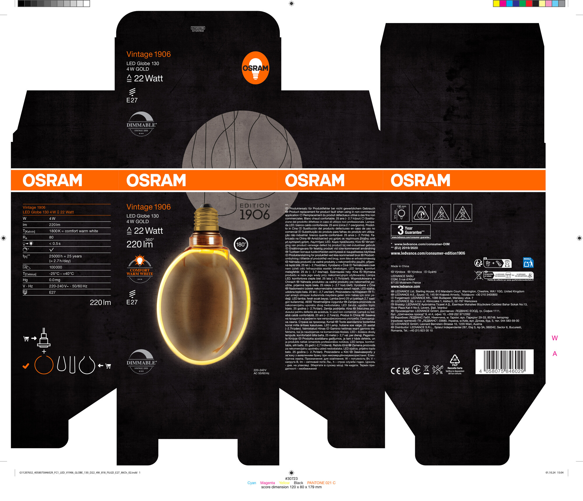 Osram Vintage 1906 LED Lampe O-Form, warmweiß