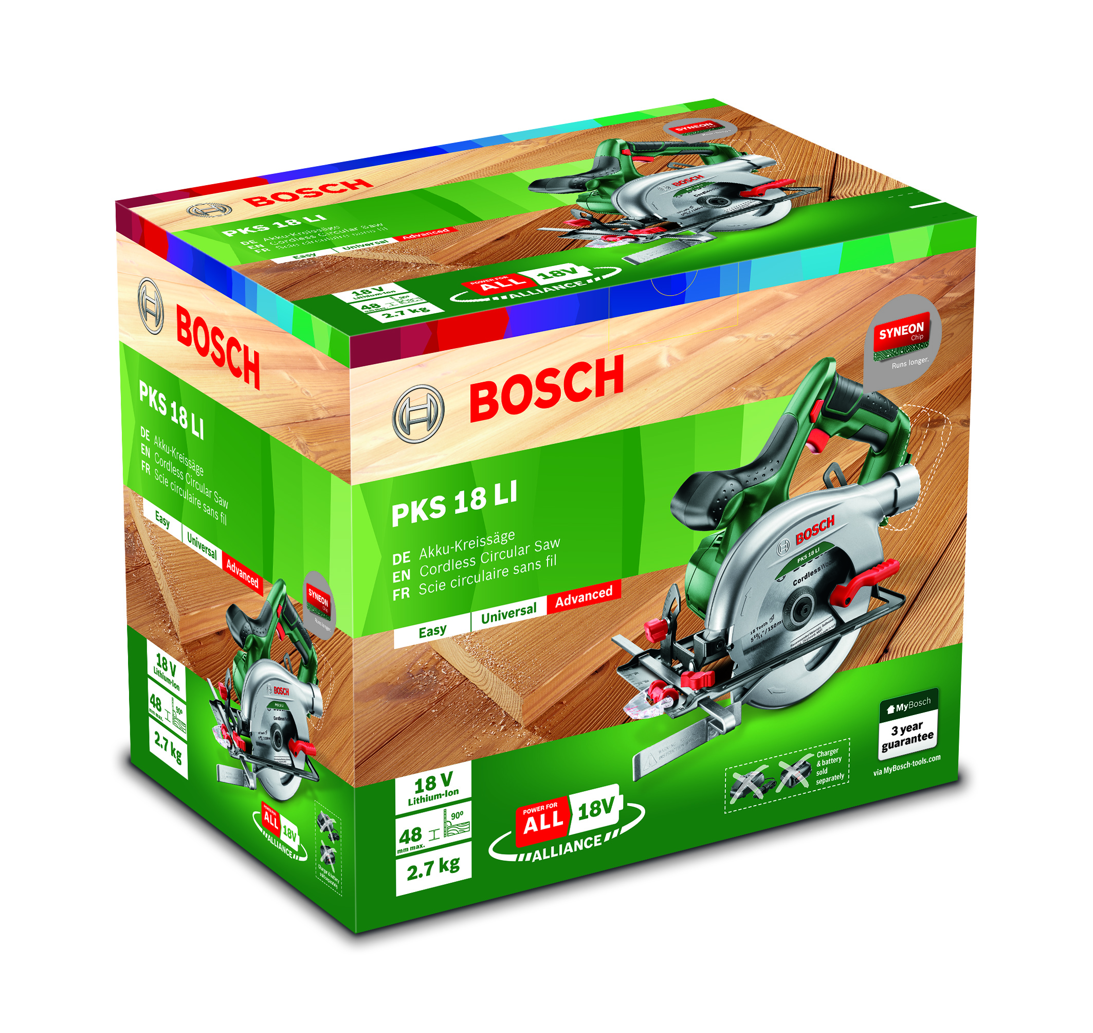 Bosch Akku-Handkreissäge PKS 18 LI Verpackung