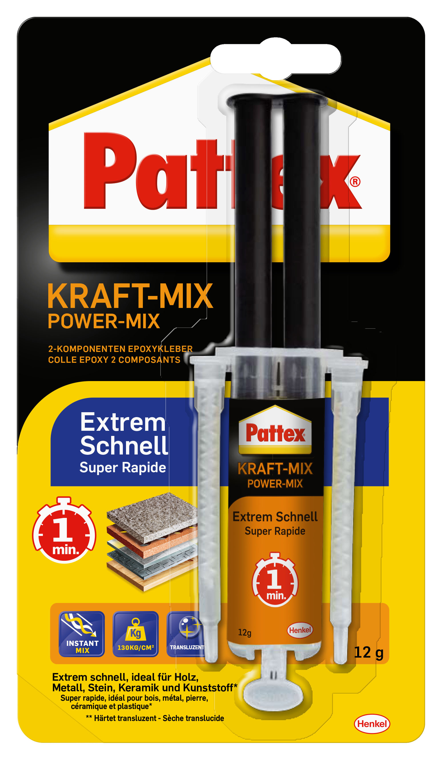 Pattex Kraft Mix Extrem Schnell Spritze, 11 ml