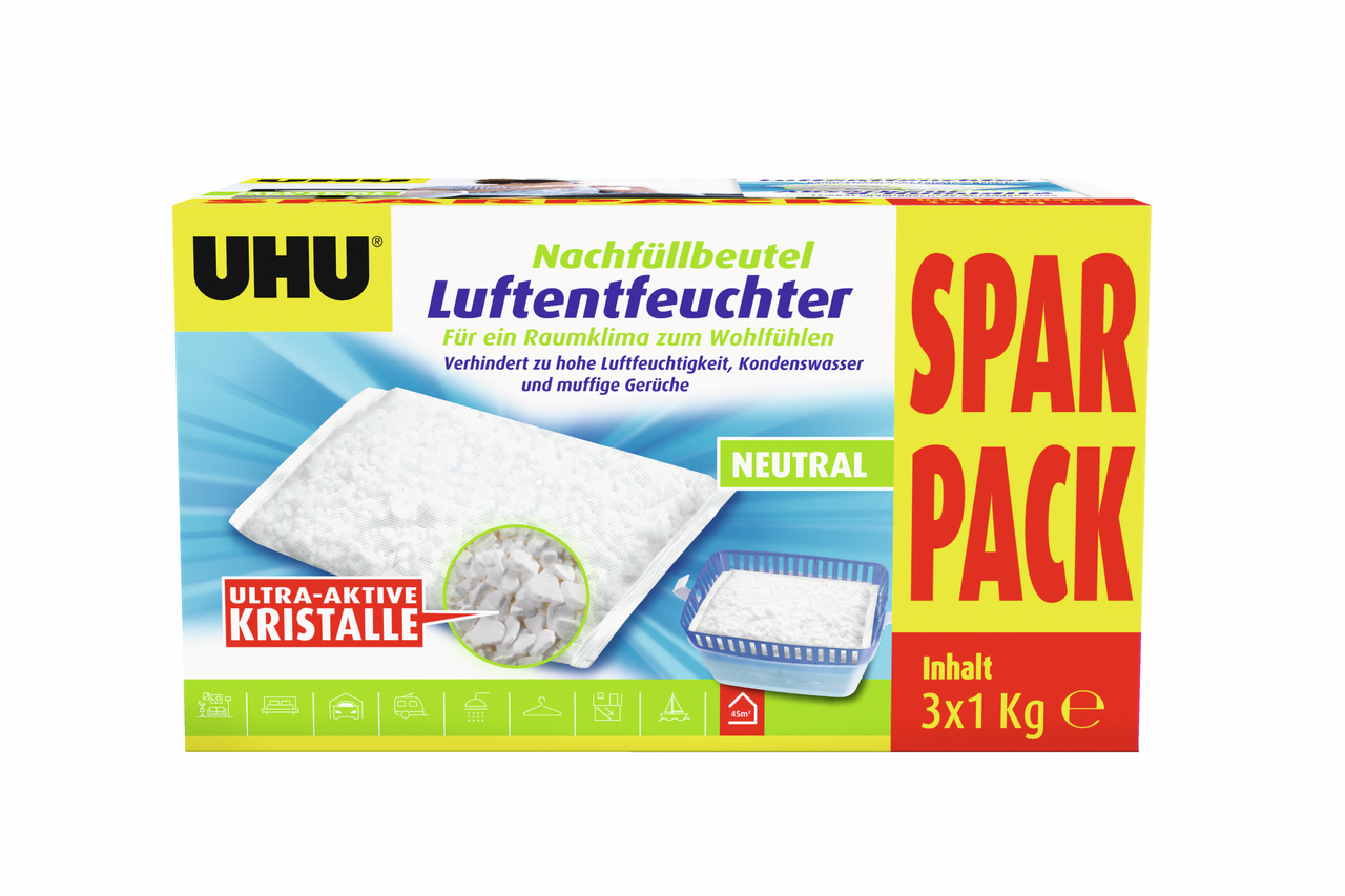 Uhu Luftentfeuchter Nachfüllpack, 3 x 1 kg Uhu Luftentfeuchter Nachfüllpack, 3 x 1 kg