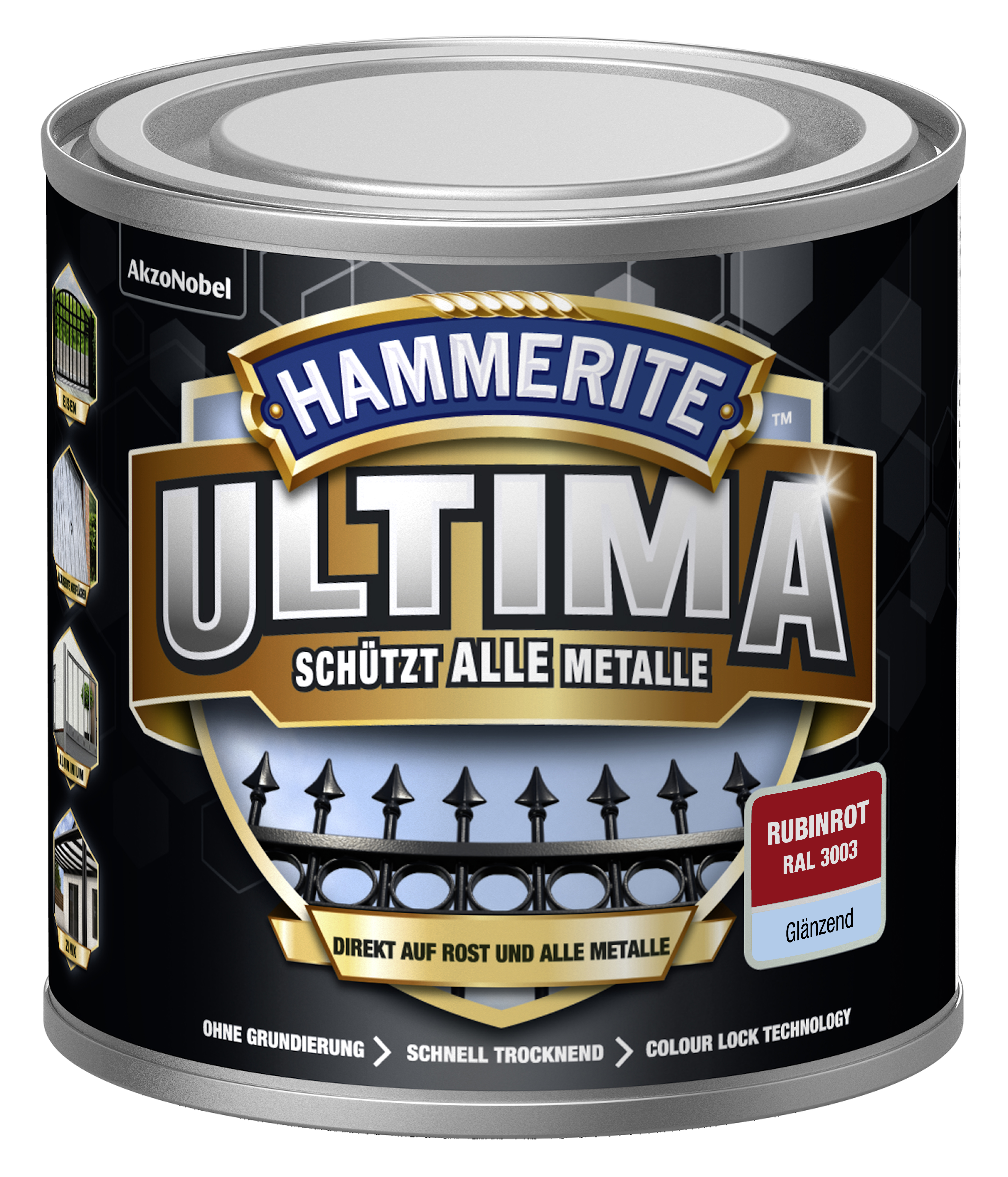 734592_4007591724281_5379714-Hammerite_ULTIMA_Glaenzend_Rubinrot_2056244_250ml HAMMERITE  METALLSCHUTZLACK ULTIMATE GLZ RUBINROT RAL 3003 250ML