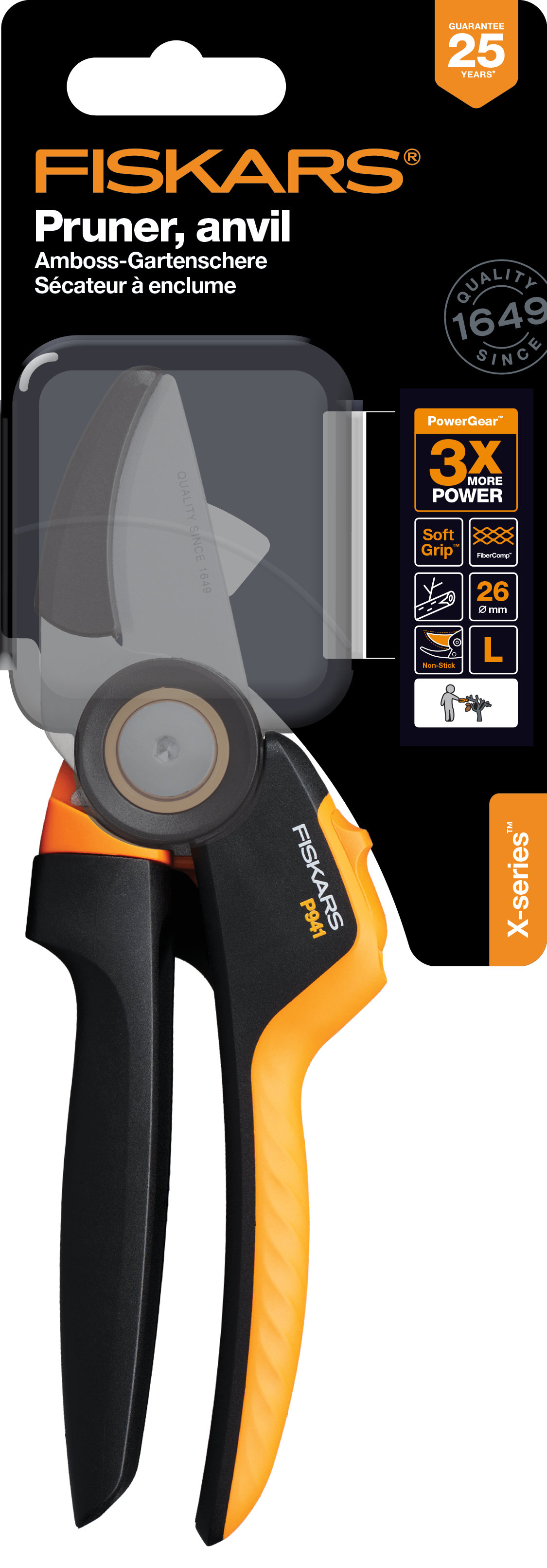 Fiskars X-series Amboss-Gartenschere P941 Fiskars X-series Amboss-Gartenschere P941