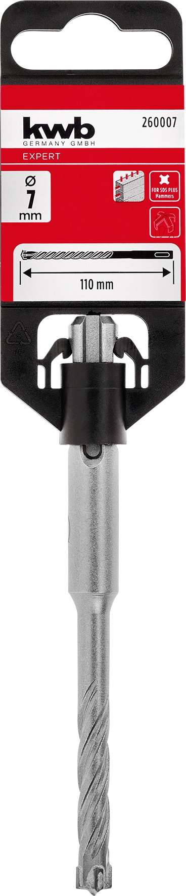 Kwb Hammerbohrer HB4X, 7 x 110 mm SB Kwb Hammerbohrer HB4X, 7 x 110 mm SB