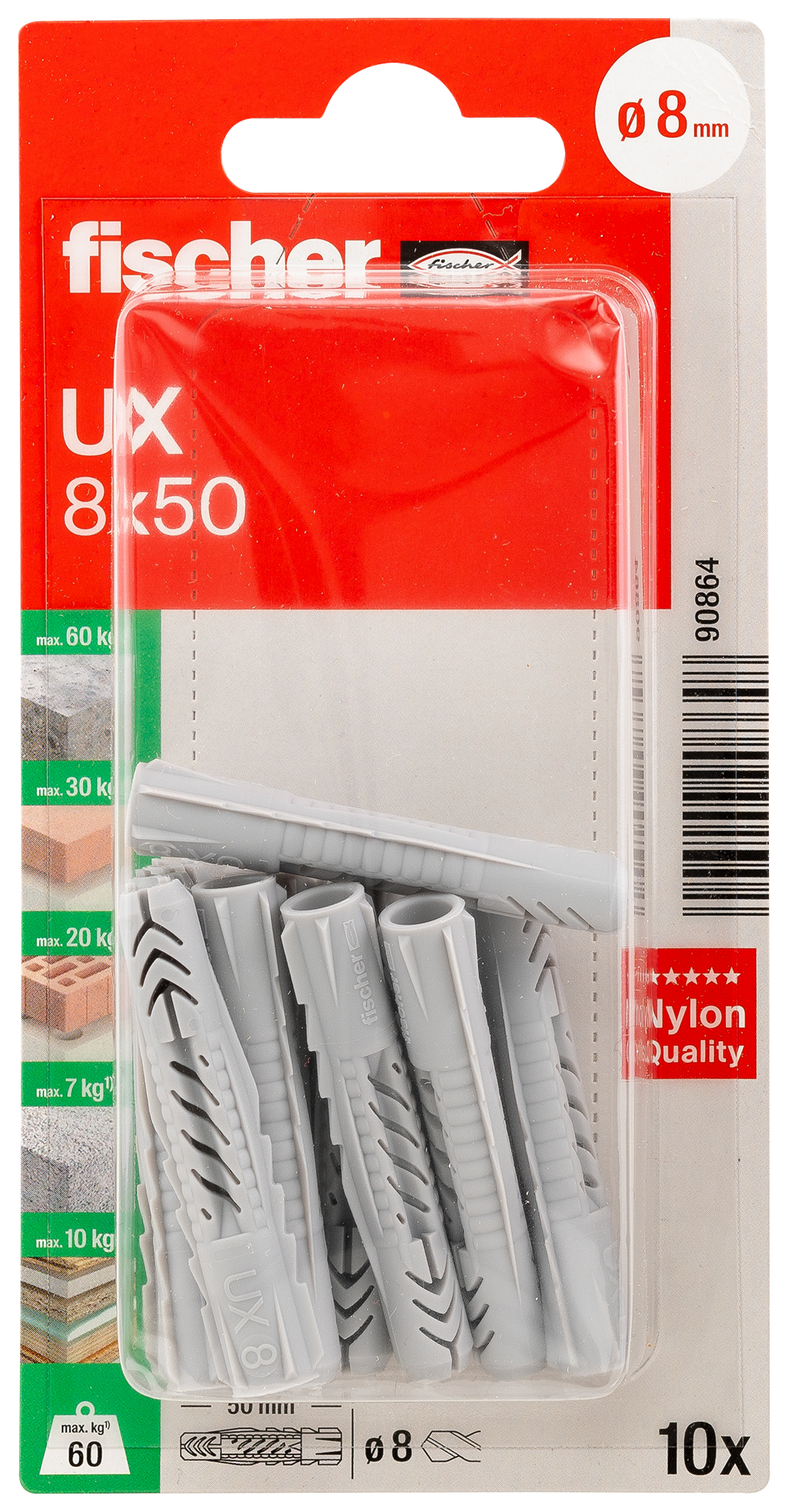 fischer Universaldübel UX 8 x 50 K (10) fischer Universaldübel UX 8 x 50 K (10)