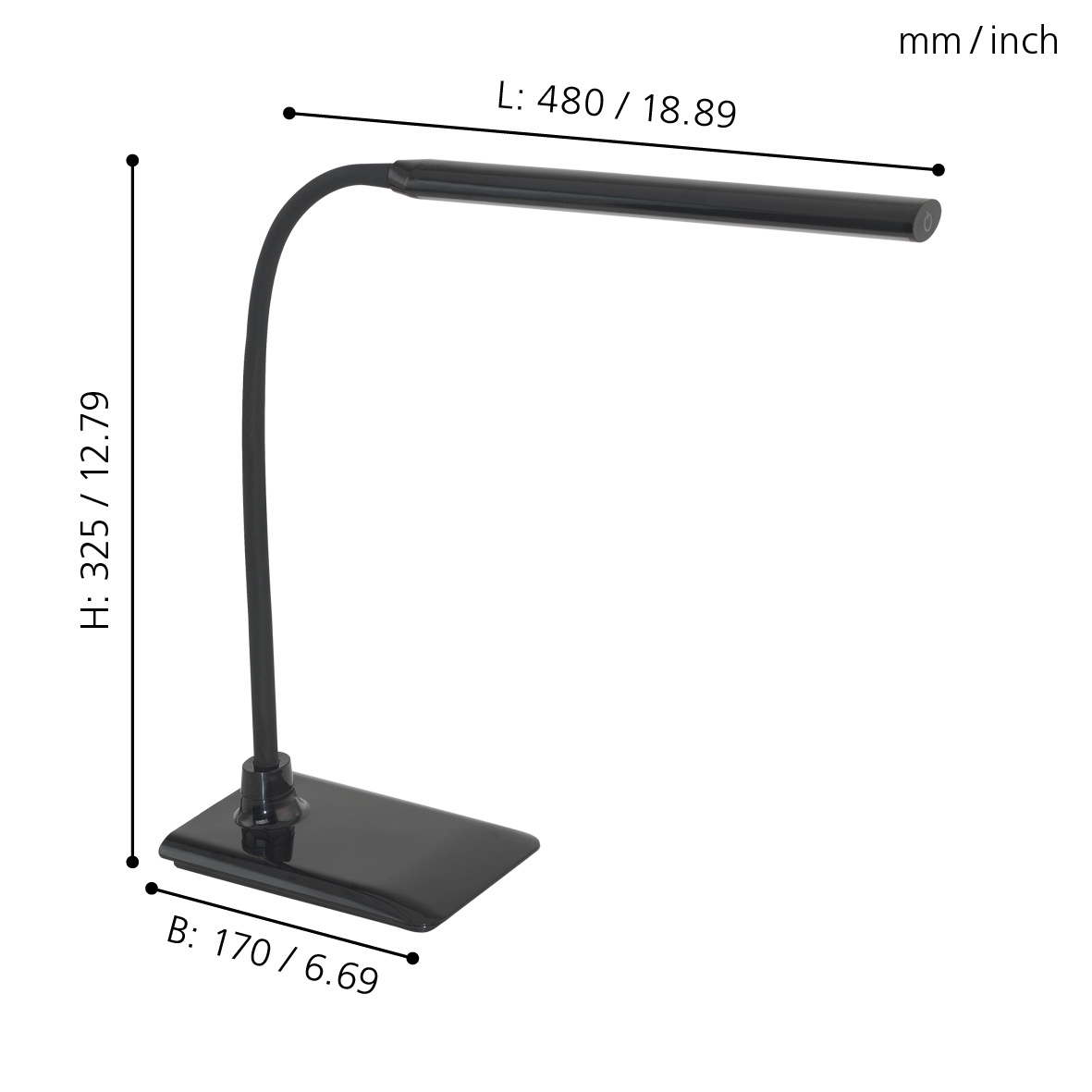 EGLO TISCHLEUCHTE 4,5W LAROA SCHWARZ