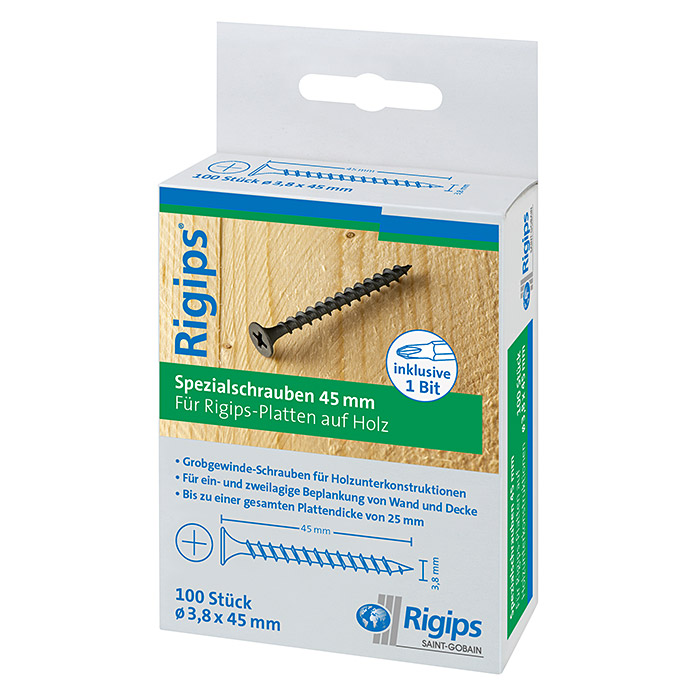 246679-Rigips-Schnellbauschraube-3-8-x-45-Grobgewinde Rigips Spezialschrauben, 3,8 x 45 mm