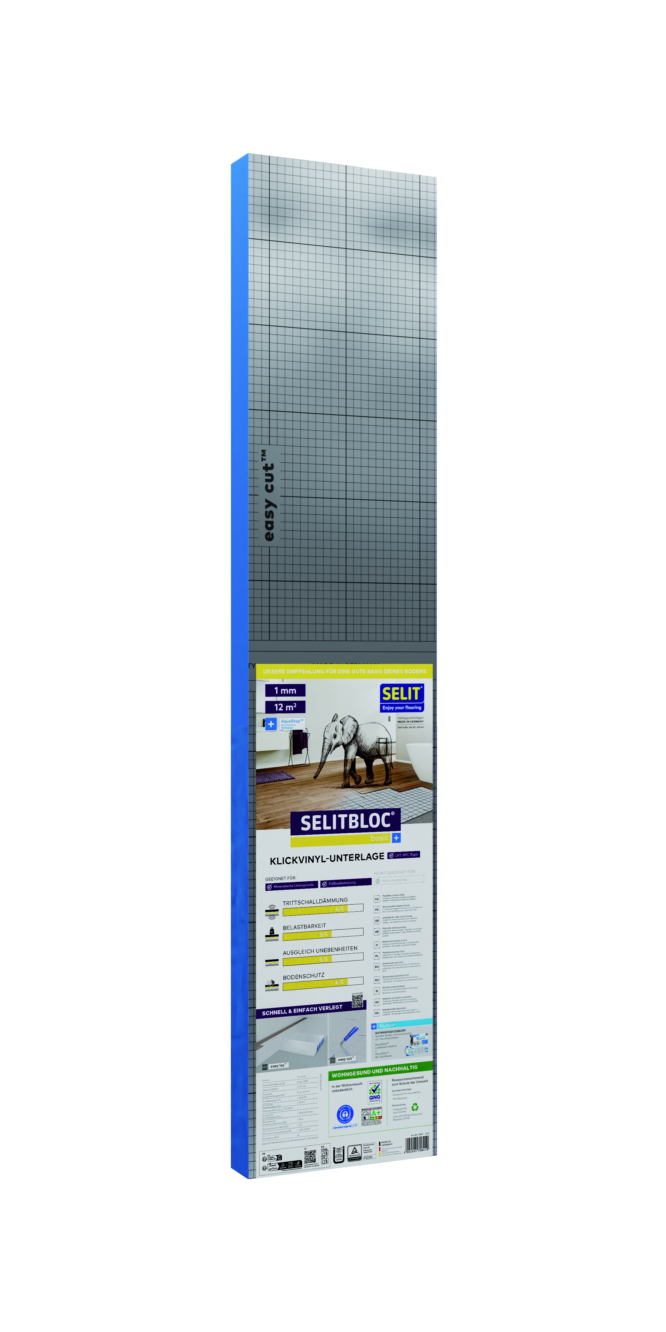 SELITBLOC Vinylunterlage basic+ 1 mm, 1,2 x 10 m, 12 m² 