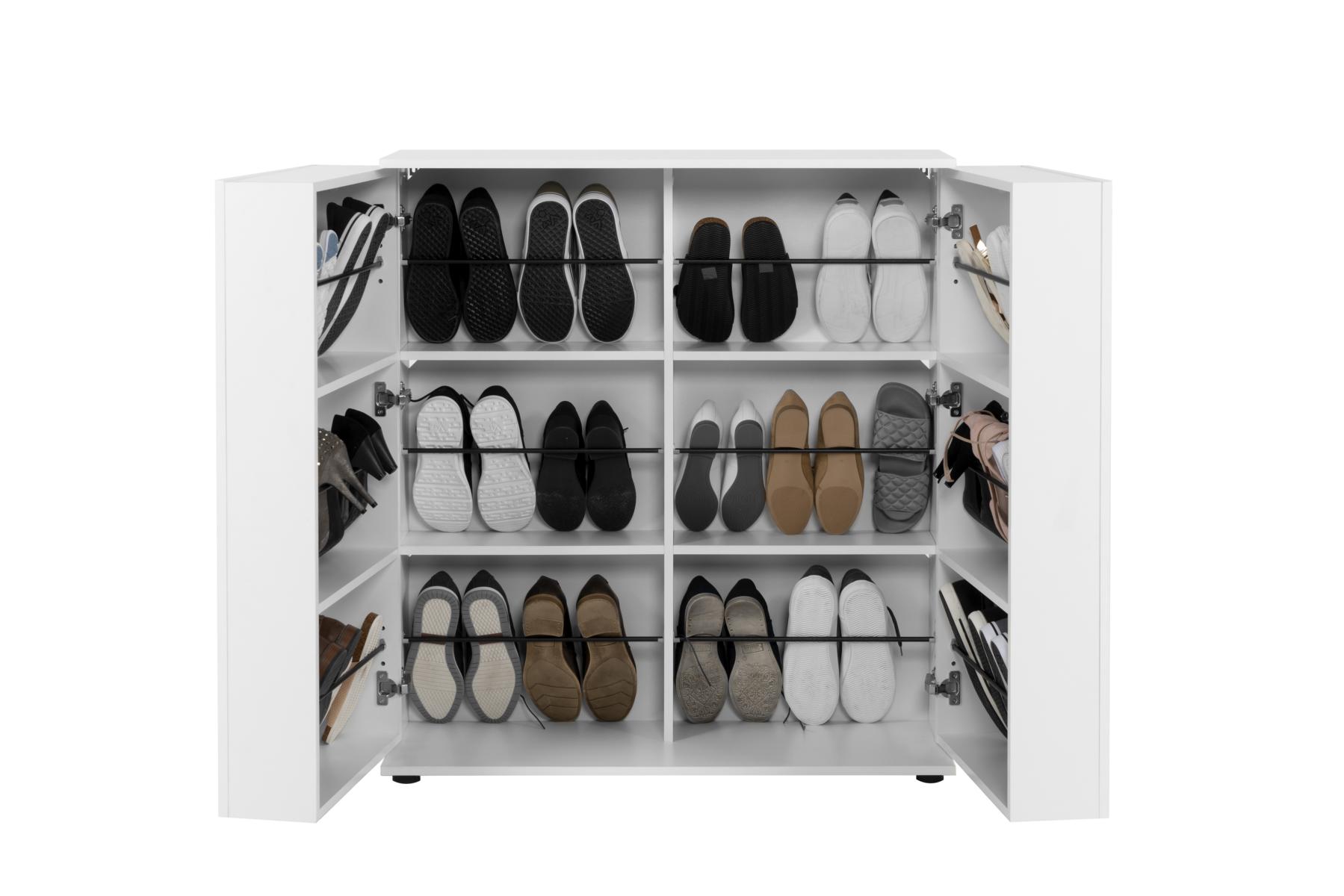 971844-K1600_Satos_02A_Schuhschrank_w_frontal_offen_Schuhe Finori Schuhschrank Satos, weiß