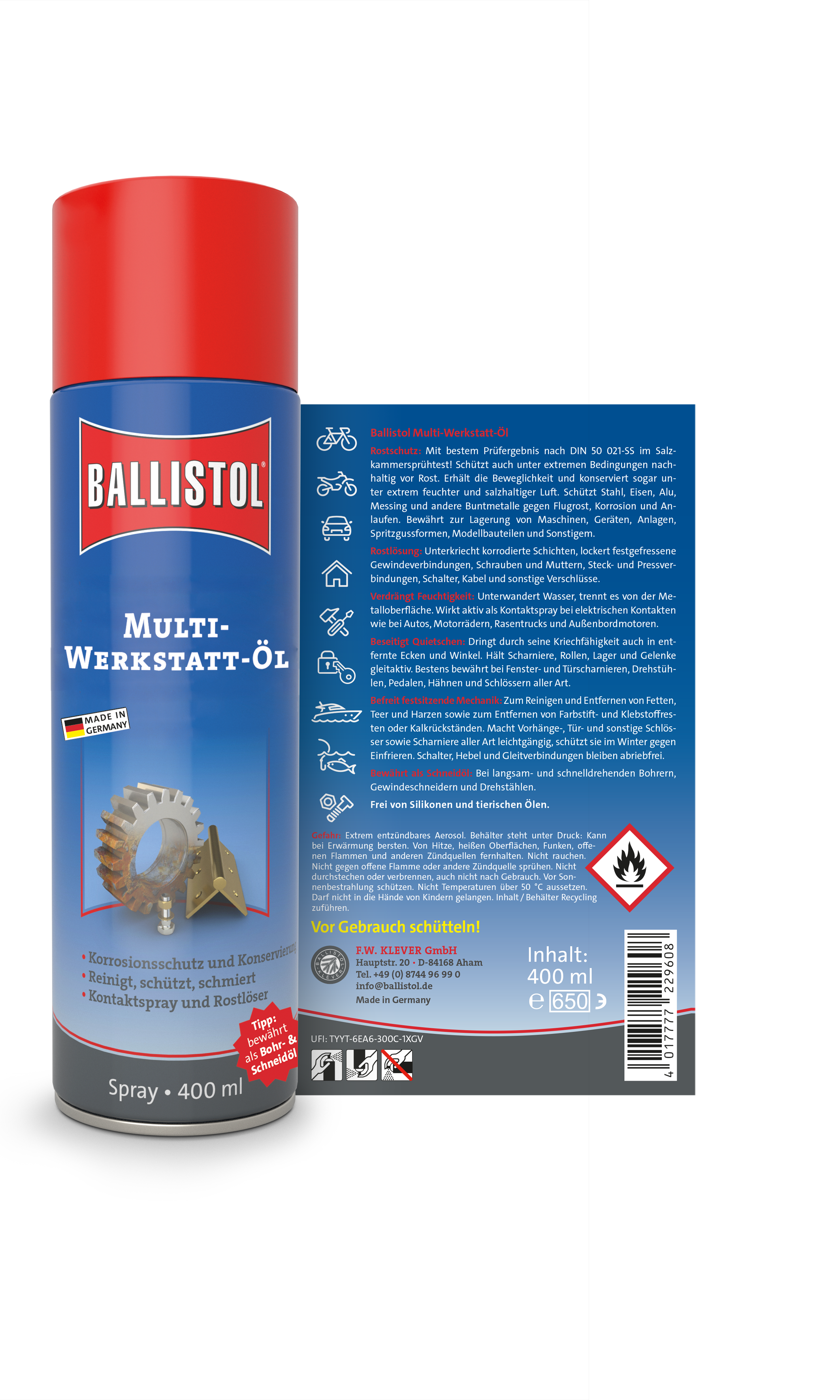 Ballistol Werkstatt-Öl Usta, 400ml
