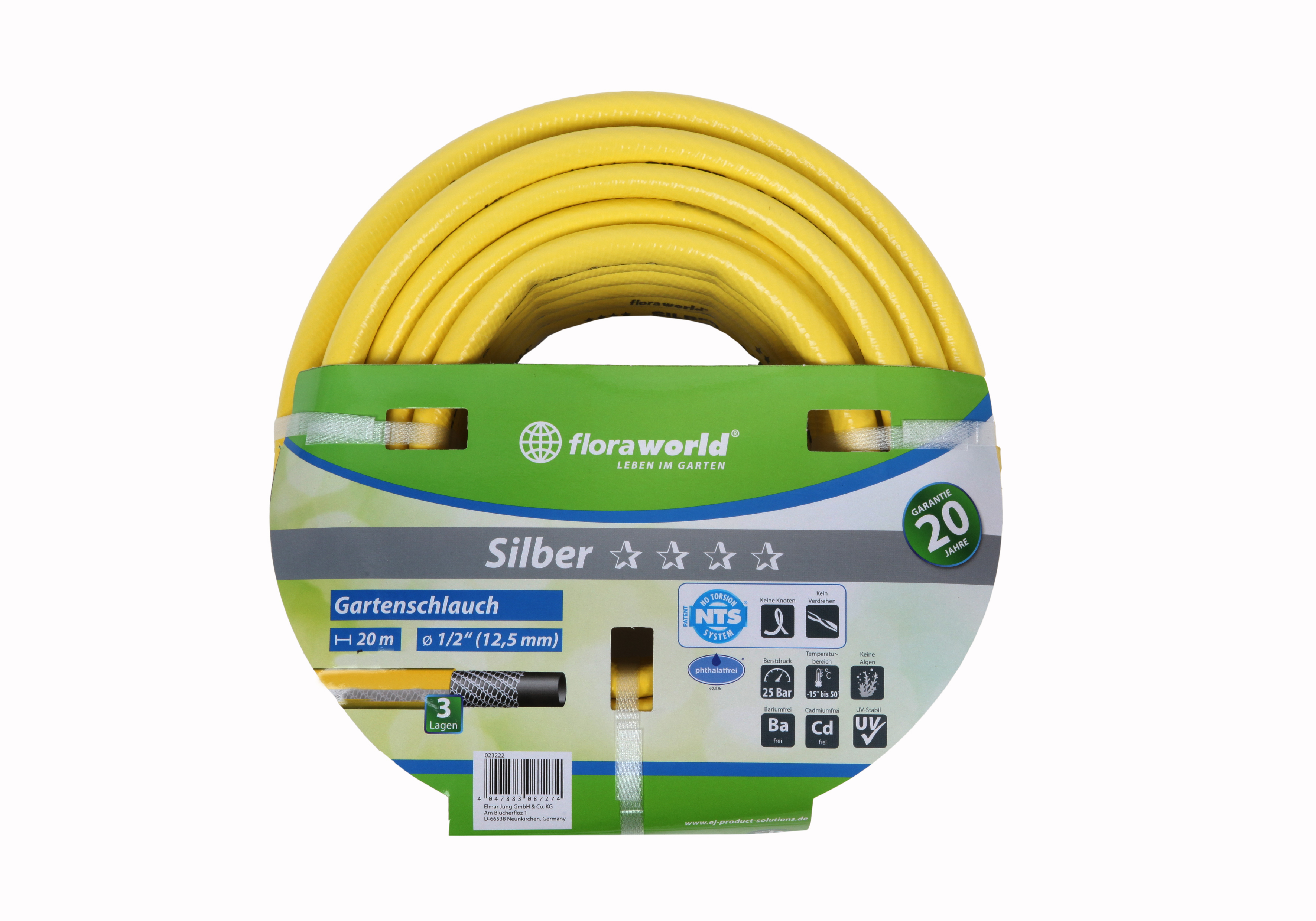 4047883087274 GARTENSCHLAUCH SILBER 12,5MM 1/2"20M JUN