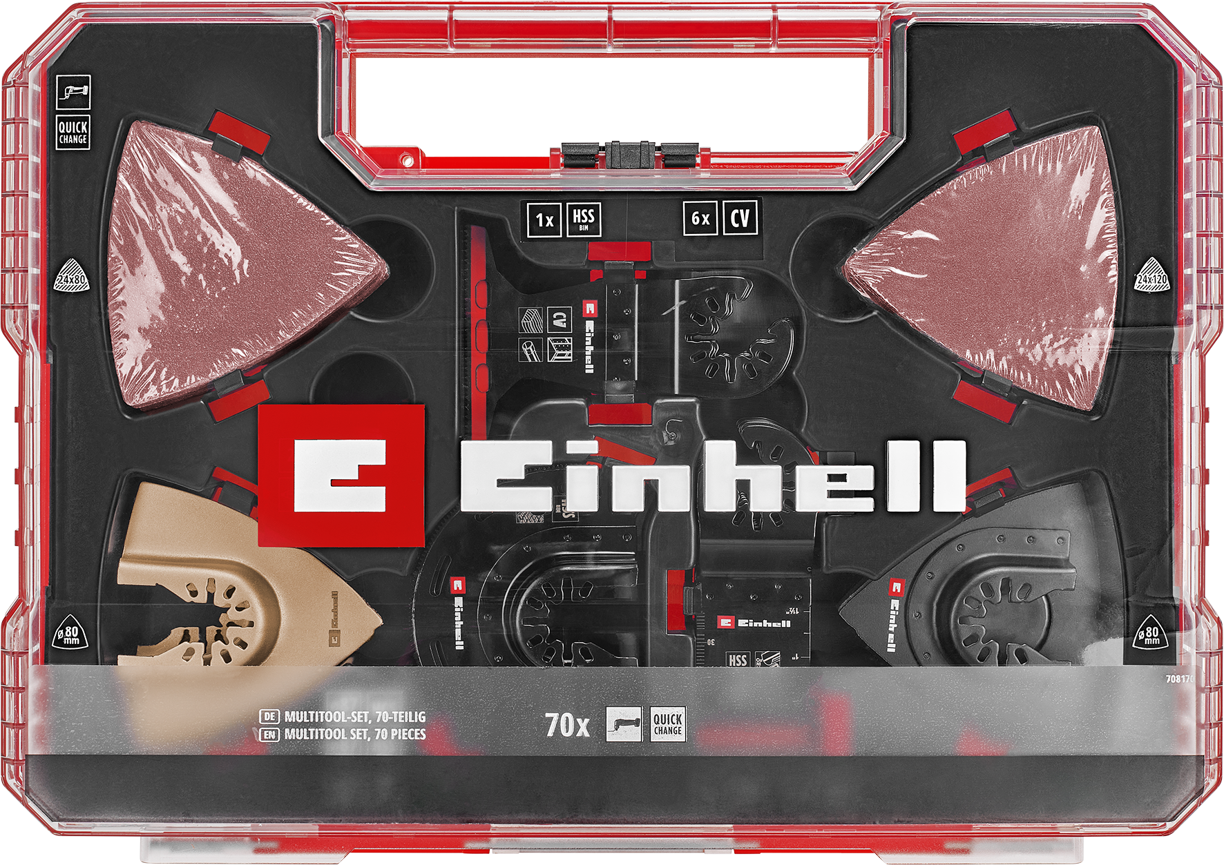 Einhell XXL-CASE Multitool-Set mit Universalaufnahme, 70-tlg. 