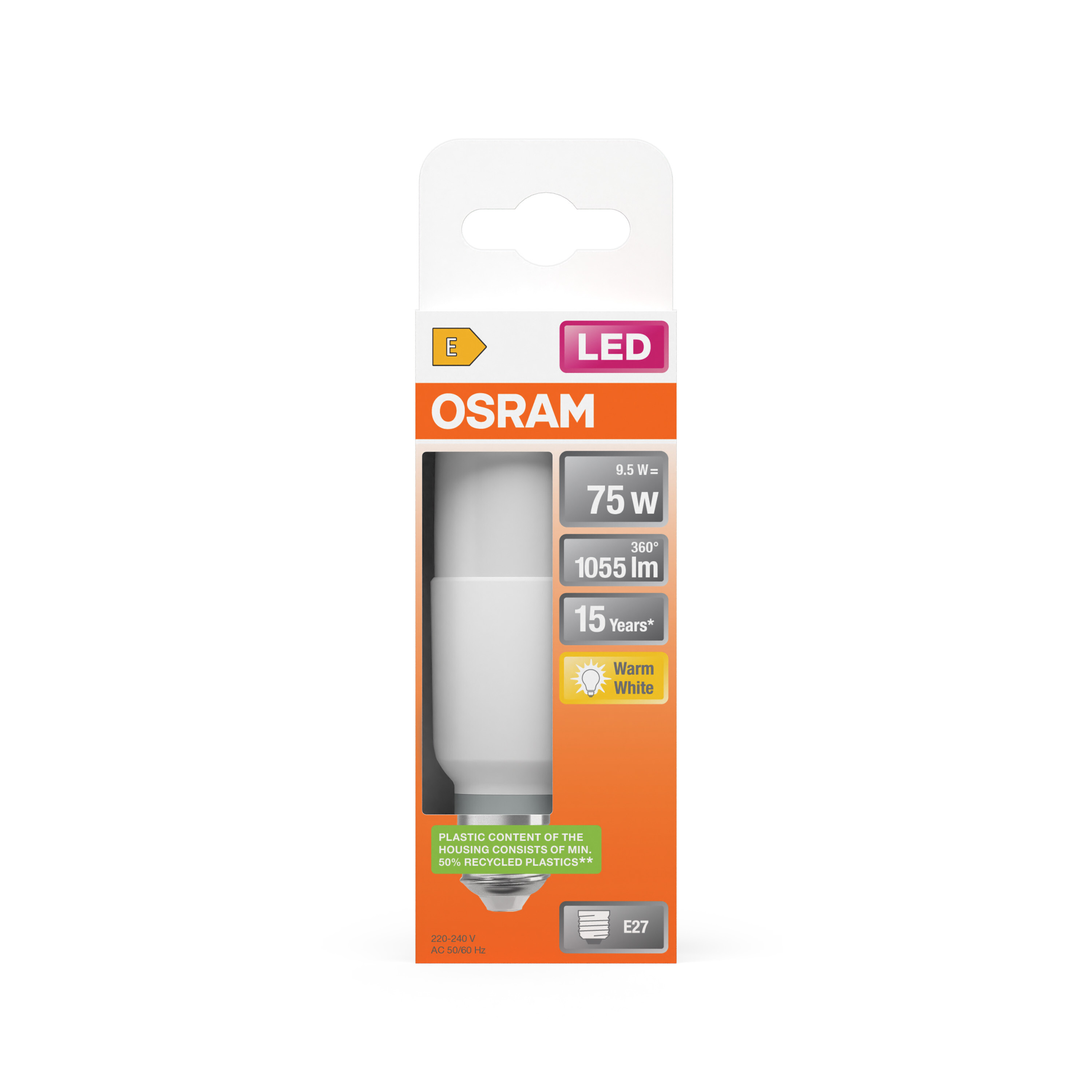 Osram Leuchtmittel LED Star Stick 75 FR 10 W/2700K, E27
