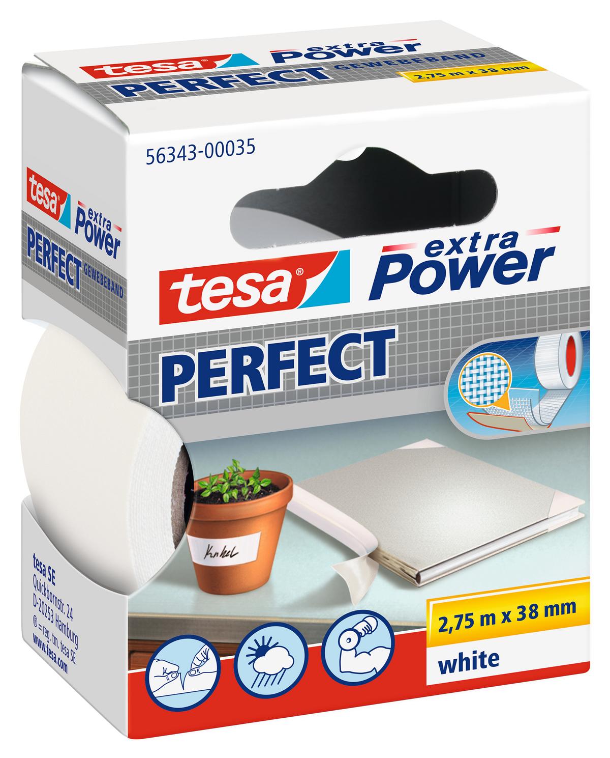 tesa_nart-563430003503_LI400_left tesa extra Power Perfect Gewebeband, weiß, 2,75 m