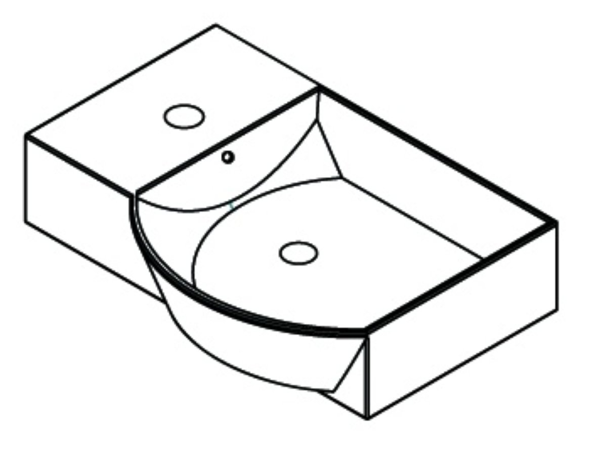 Fackelmann Handwaschbecken GästeWC, 455 x 145 x 320 mm, weiß