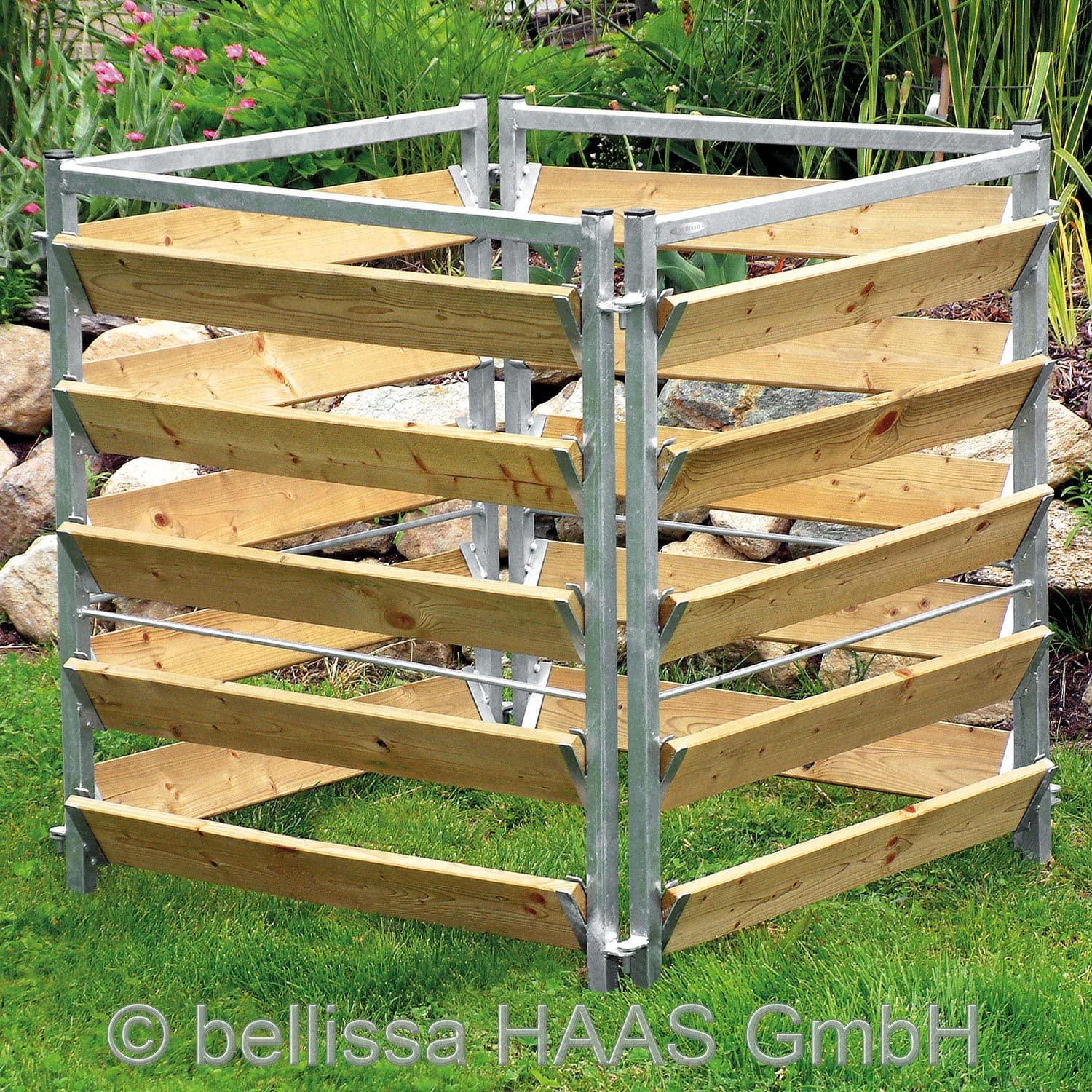 99150-Komposter-Holz-Metall Komposter Holz / Metall 100x100x100cm