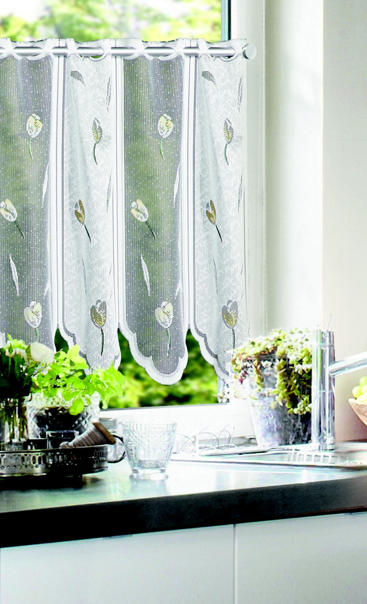  CAFEHAUSGARDINE GELB/GRÜN 45X130 CM