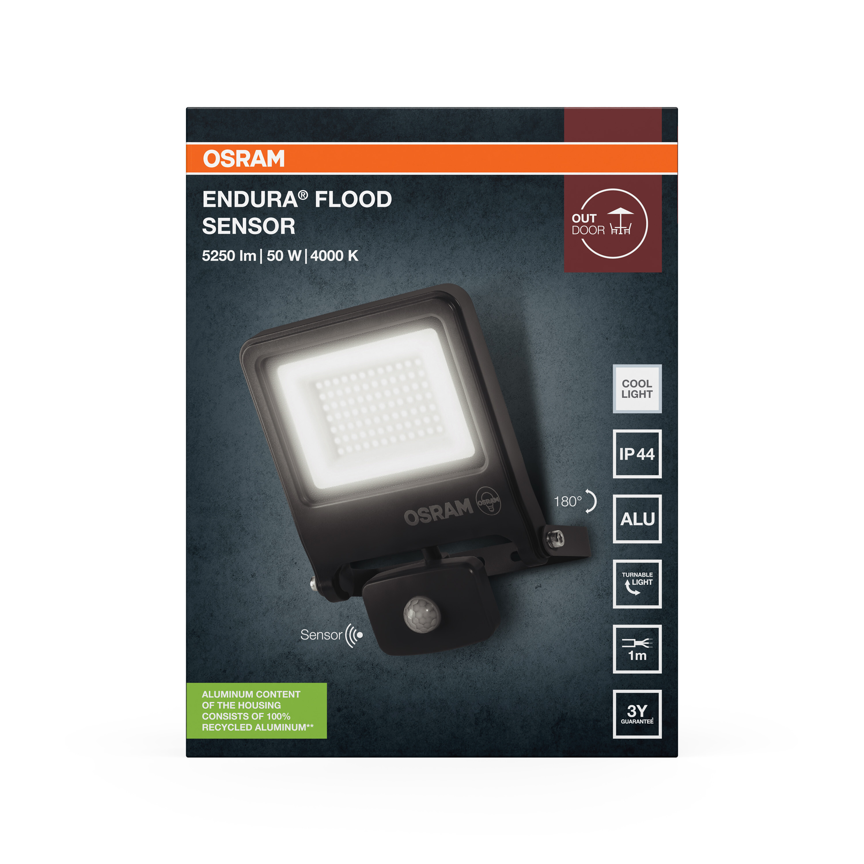 Osram LED Fluter mit Sensor, 10W, Kaltweiß