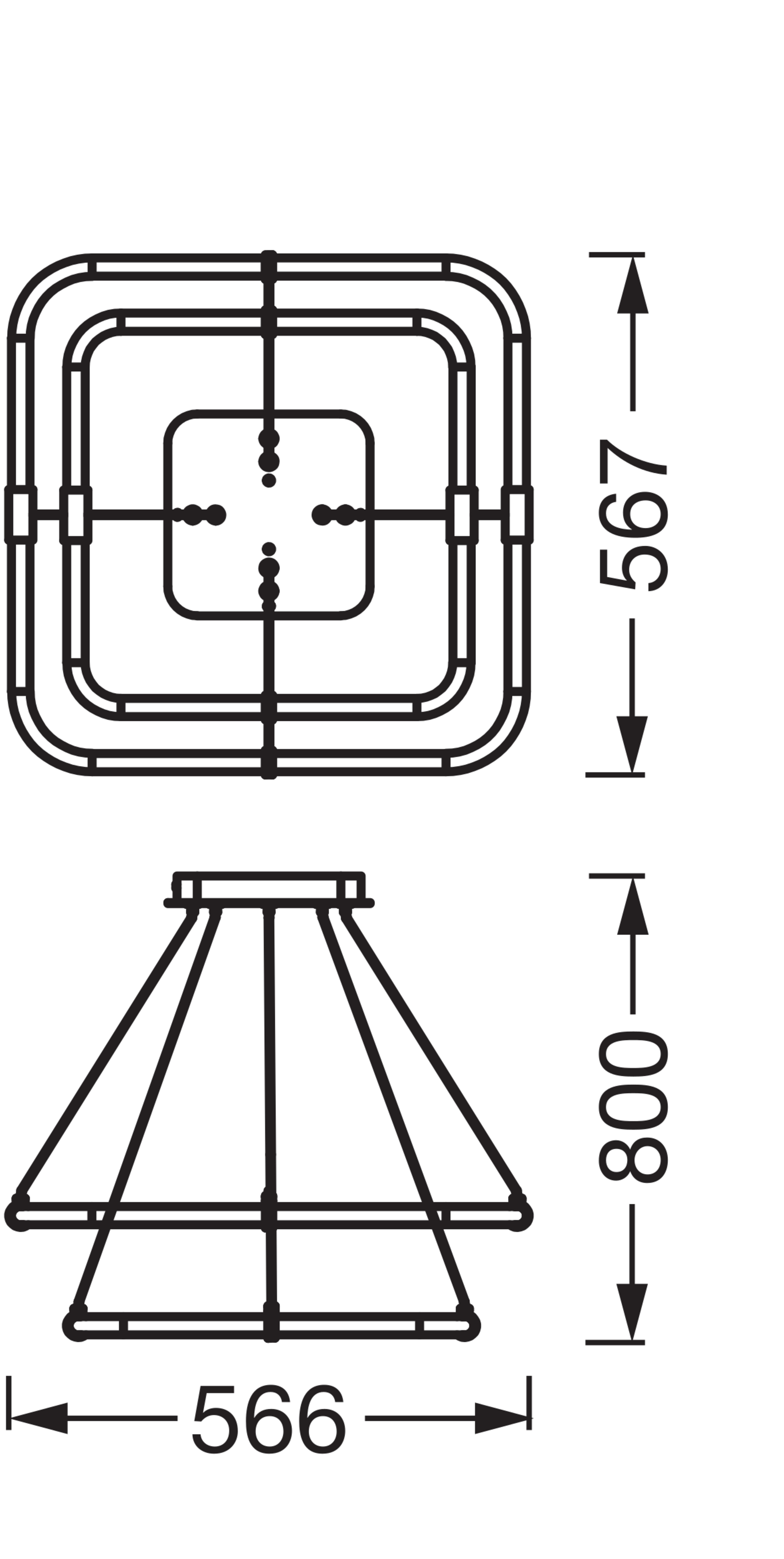 Osram Decor Tetragon Pendelleuchte, Warmweiß, 23W