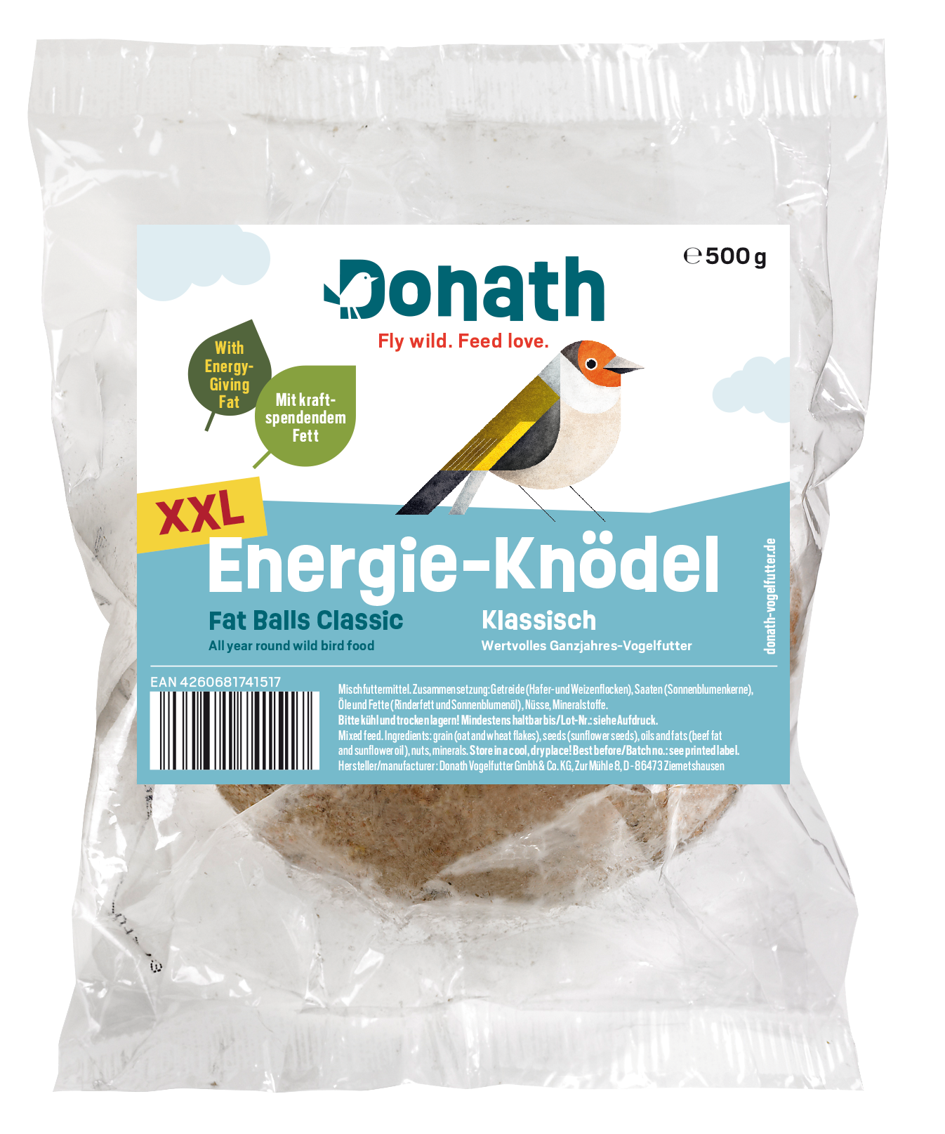 Donath Energie-Knödel XXL-Klassisch- Ohne Netz, 5 x 100 g