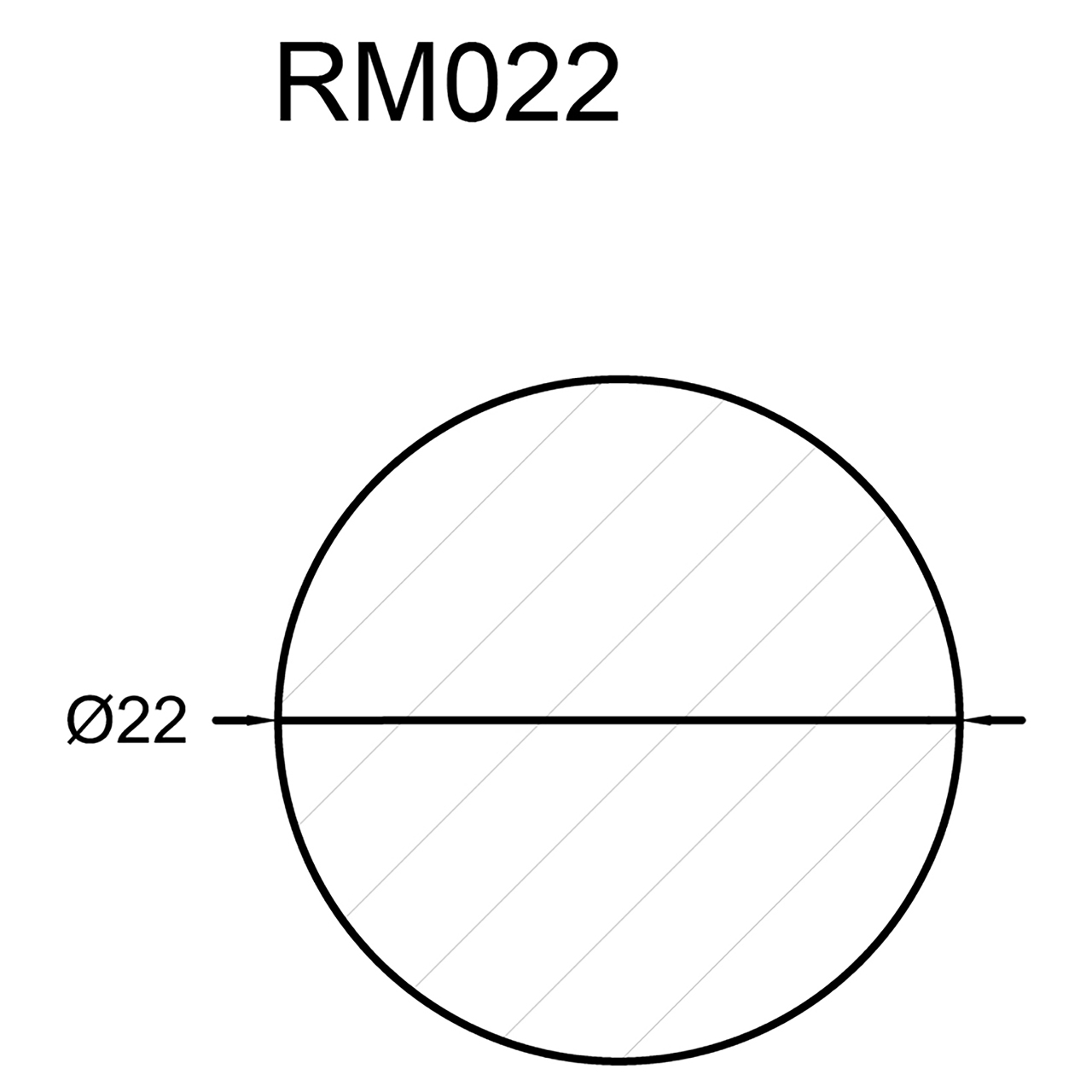 544073-Querschnitt Neuhofer Rundstab, 2,2 cm