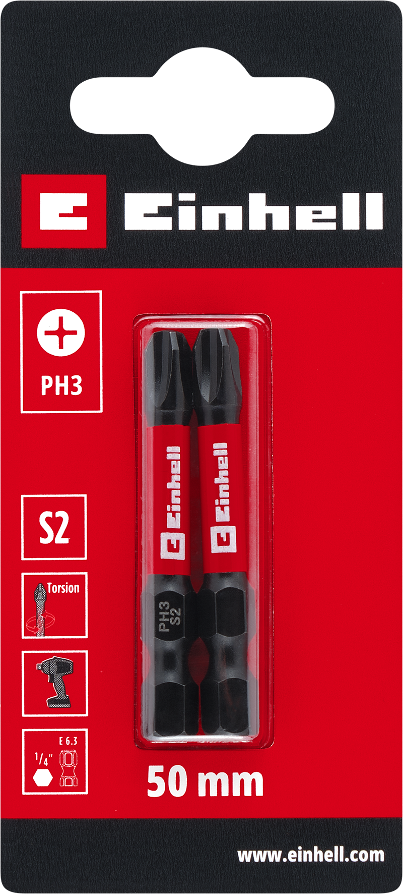 Einhell Impact-Bits Torsion, 50 mm, PH3 S2