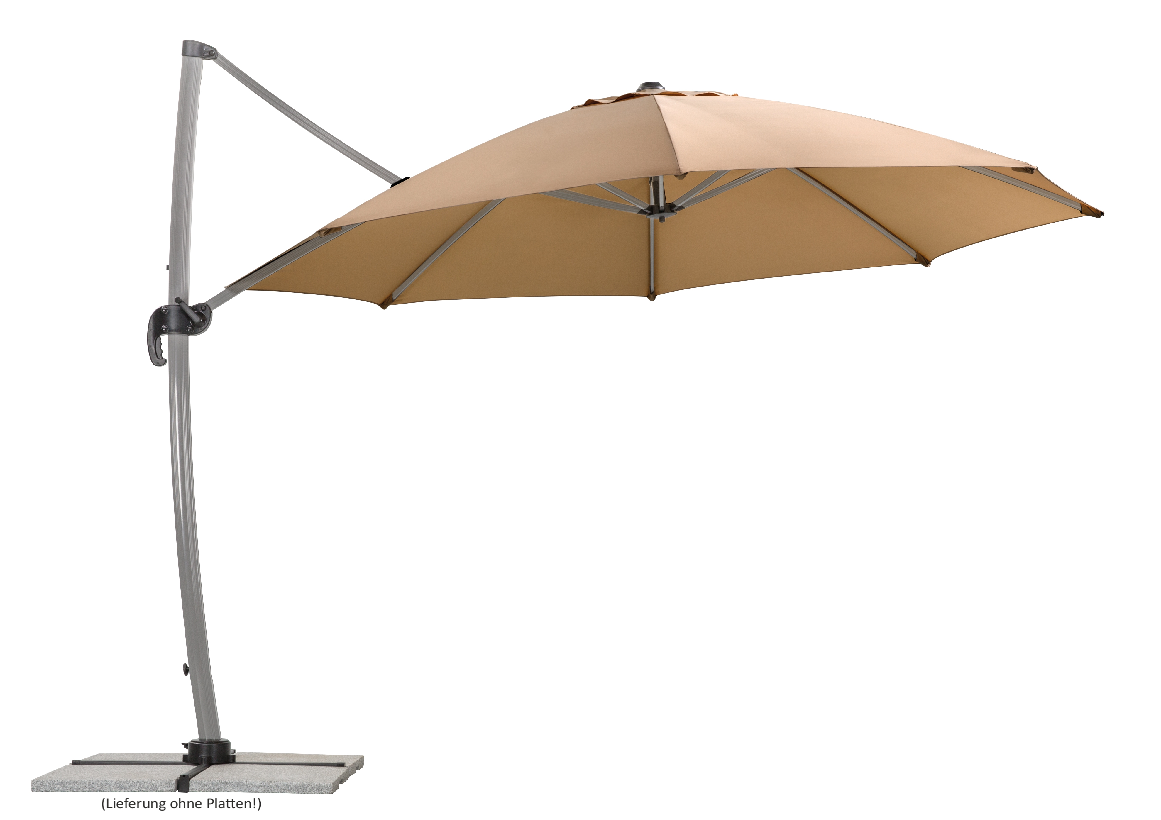 Schneider Ampelschirm Rhodos Rondo, 390 x 350 x 280 cm, Polyester 200 g/m², sand