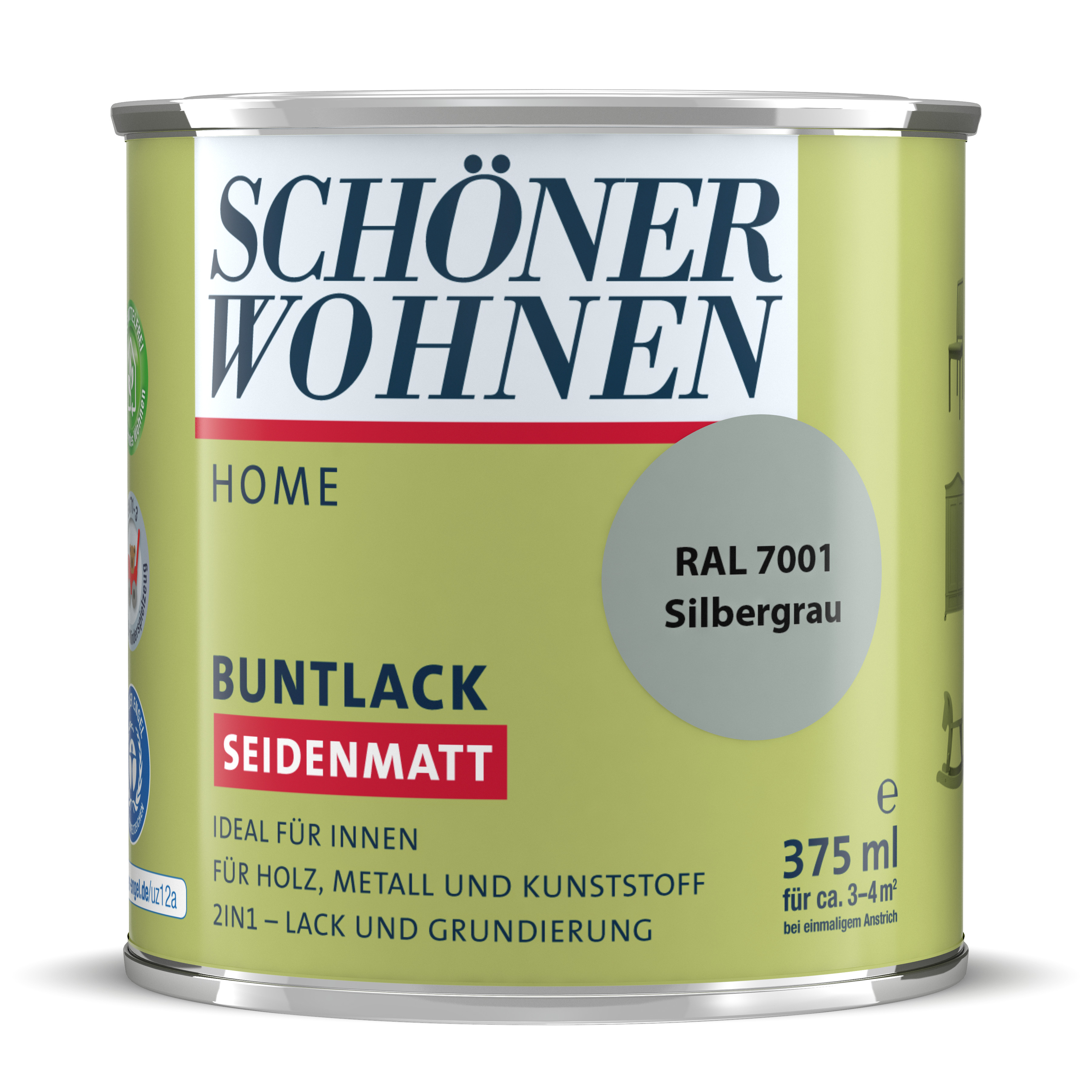 SW_2449-0375-7001 Schöner Wohnen Home Buntlack, seidenmatt, silbergrau
