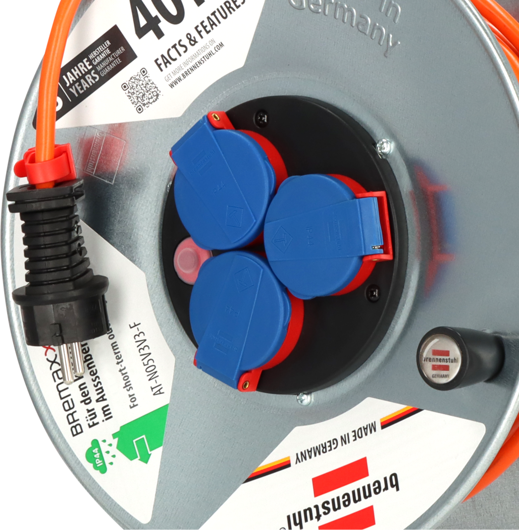 Brennenstuhl Garant S IP44 Kabeltrommel, 40 m Kabel in orange