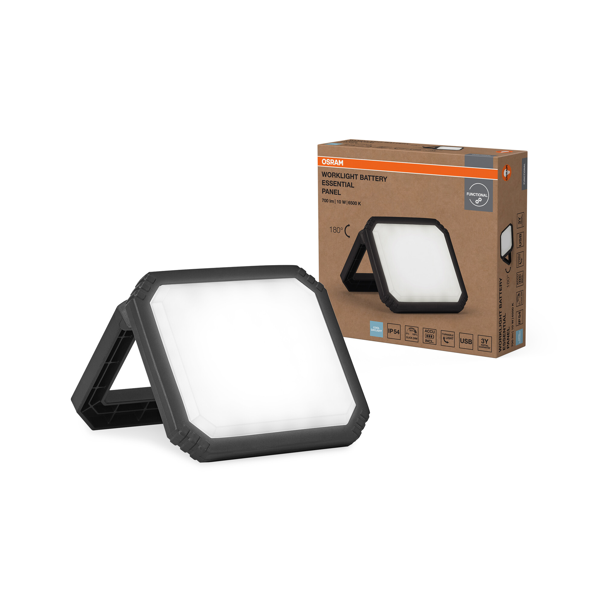 Osram Arbeitslicht Essential Panel, 10W, schwarz