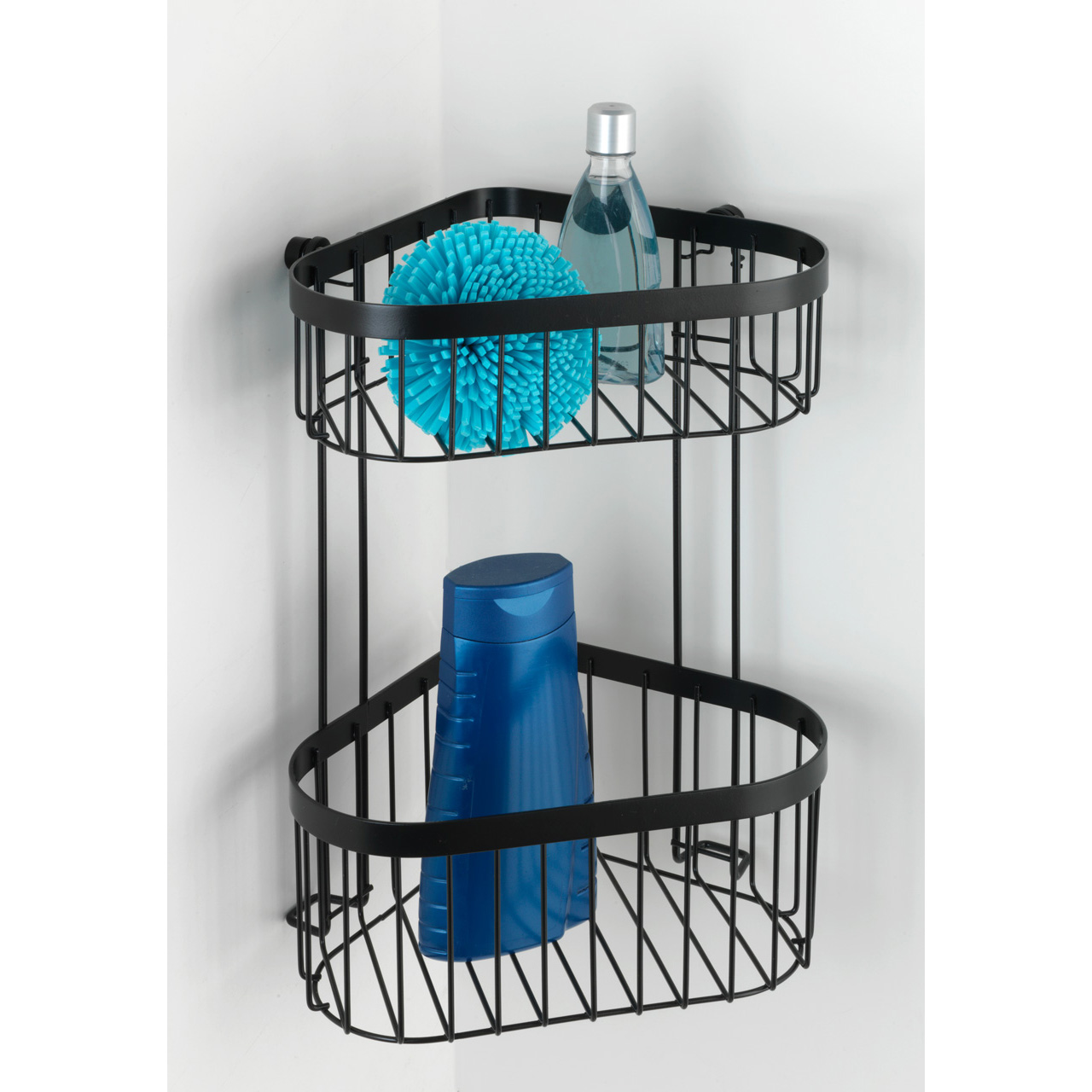 491591-Eckregal-2-Etagen-Classic-Plus-schwarz_AMBI_01 WENKO CLASSIC PLUS ECKREGAL 2 ETAGEN SCHWARZ