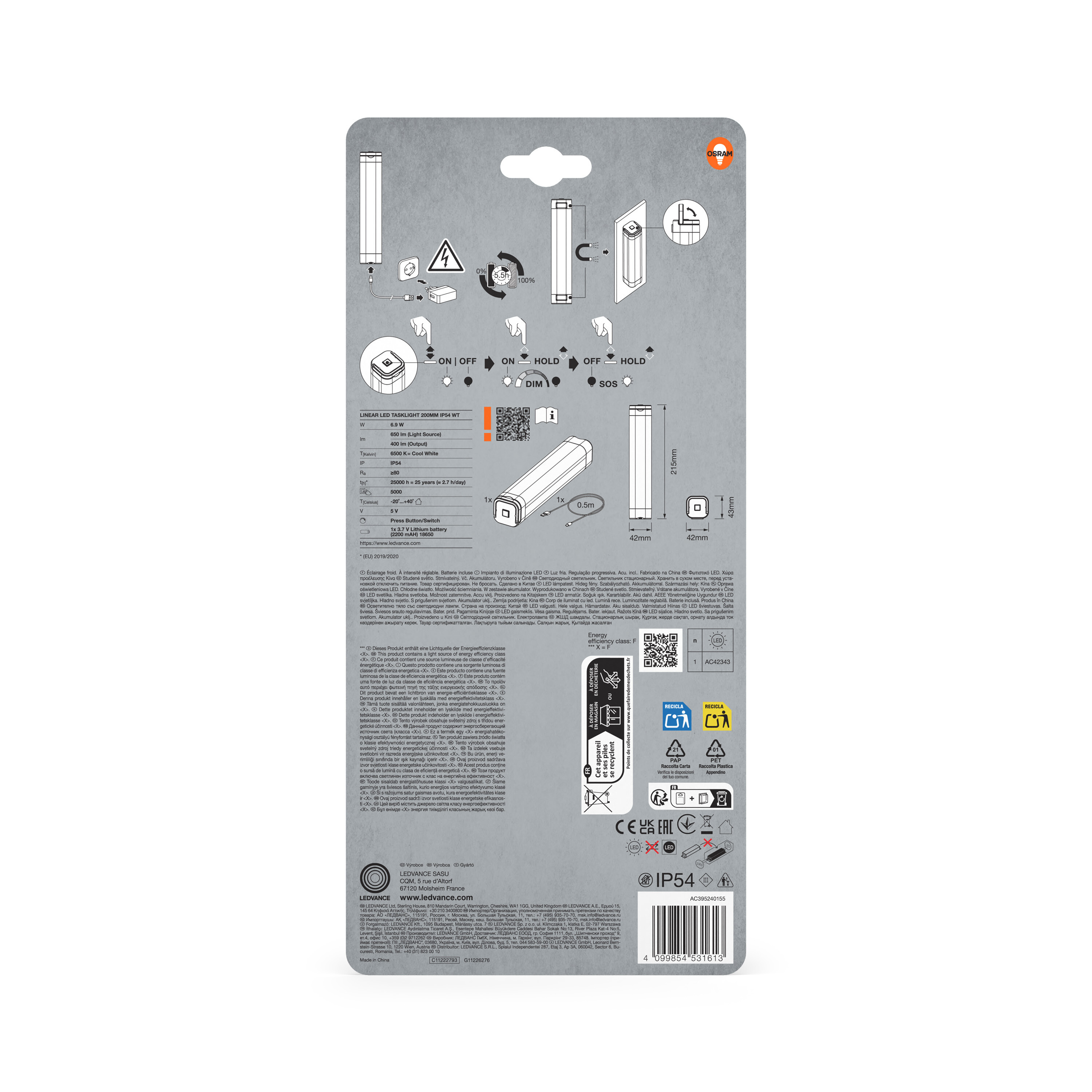 Osram Mobile Leuchte "Linear LED Task Light", weiß