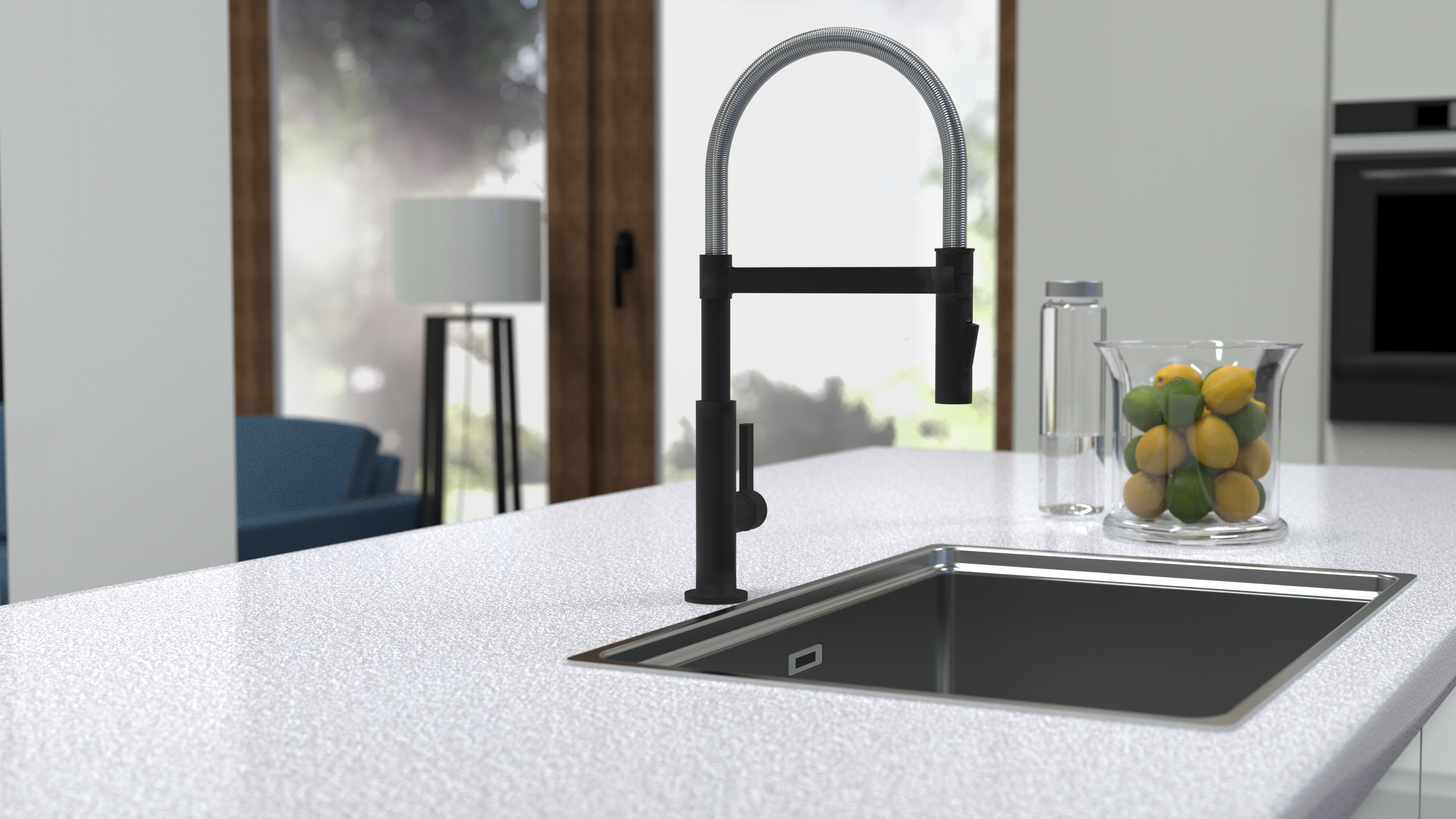 Schütte Spiralfeder Spültischarmatur Miami, Chrom/Schwarz matt Schütte Spiralfeder Spültischarmatur Miami, Chrom/Schwarz matt