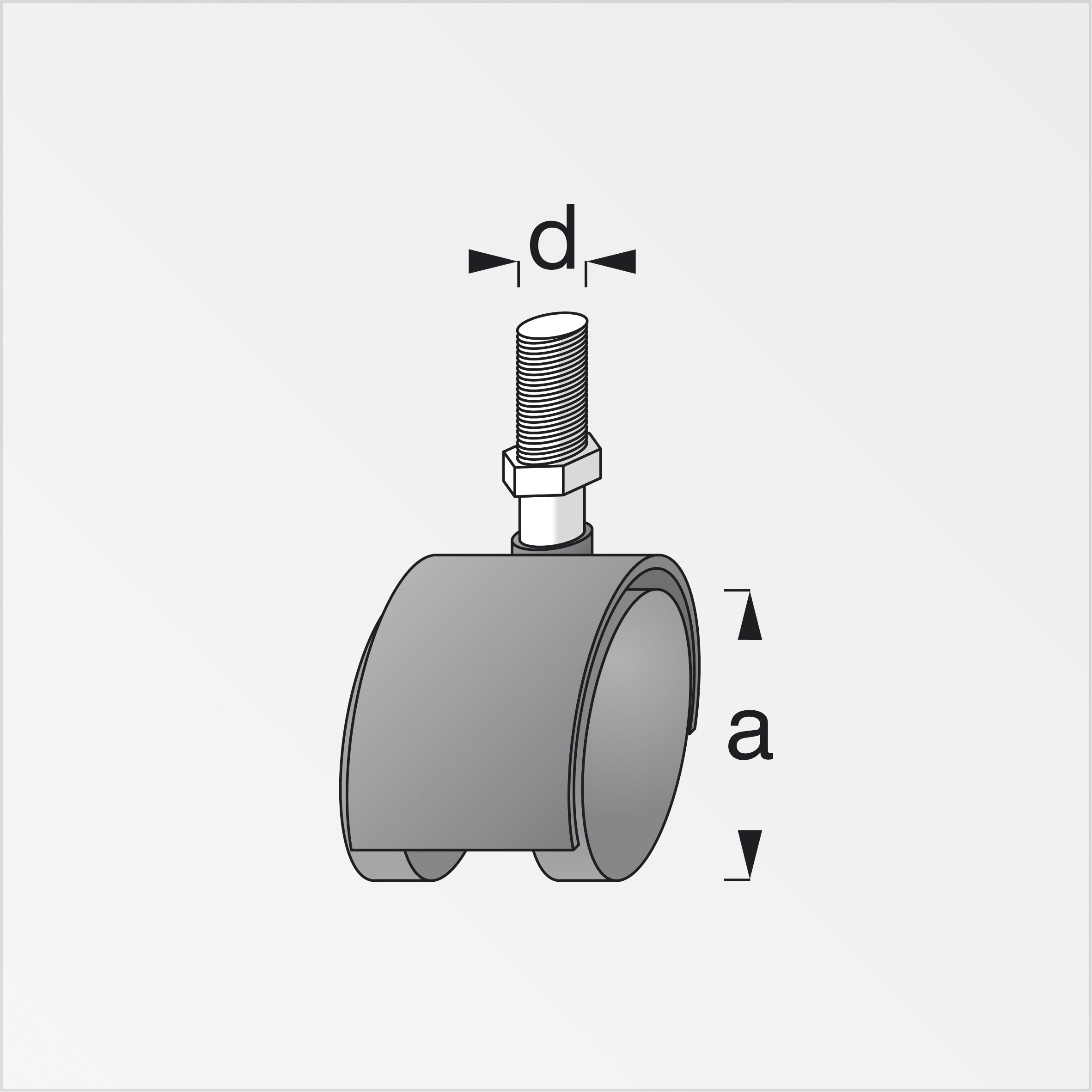 Alfer Möbelrolle, weich, schwarz Alfer Möbelrolle, weich, schwarz