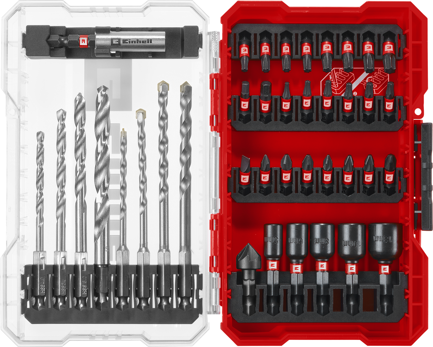 Einhell Impact-Bit-Set mit Metall- und Universalbohrern, M-CASE, 39-tlg.