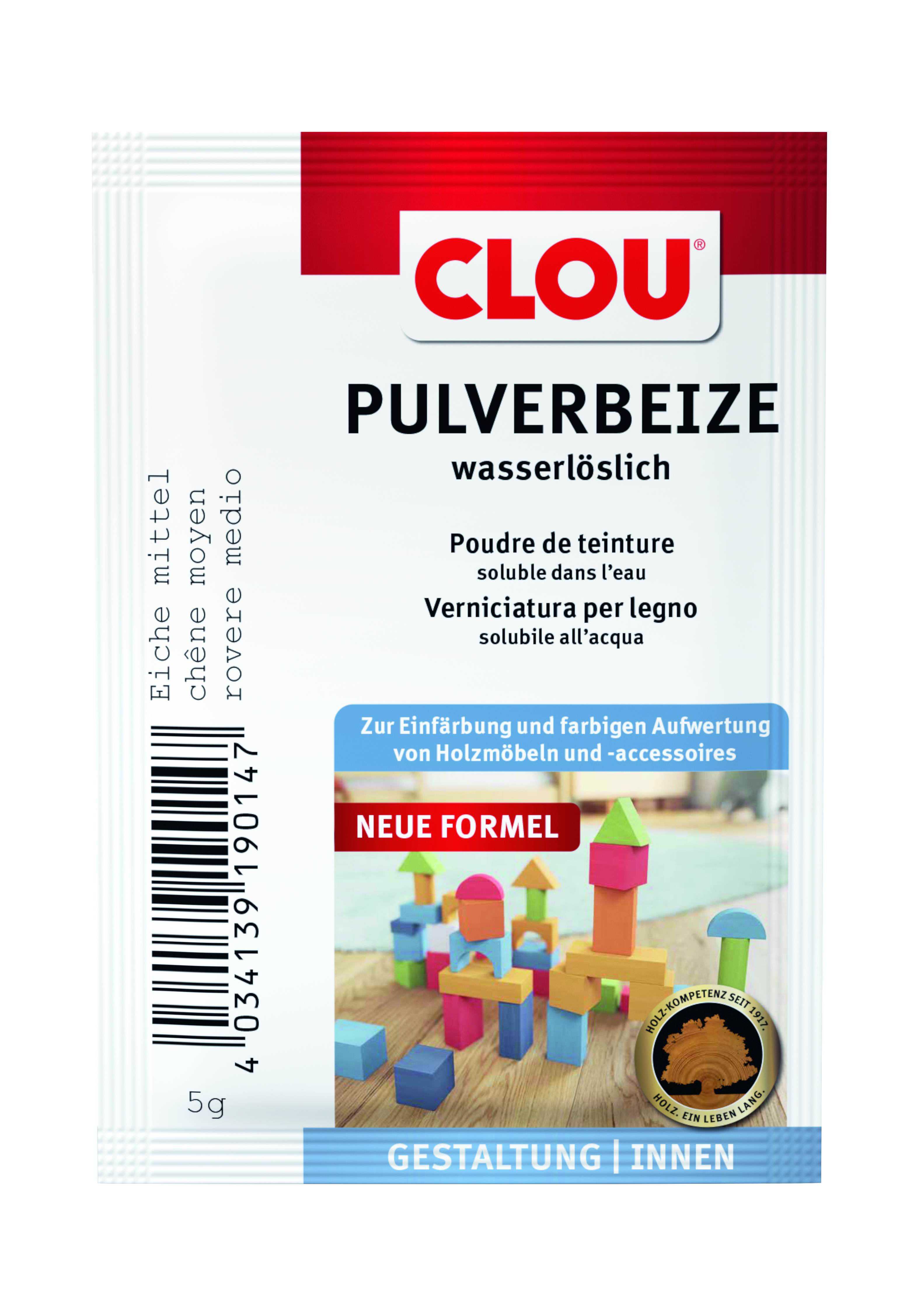 Clou Pulverbeize Eiche mittel, 5 g