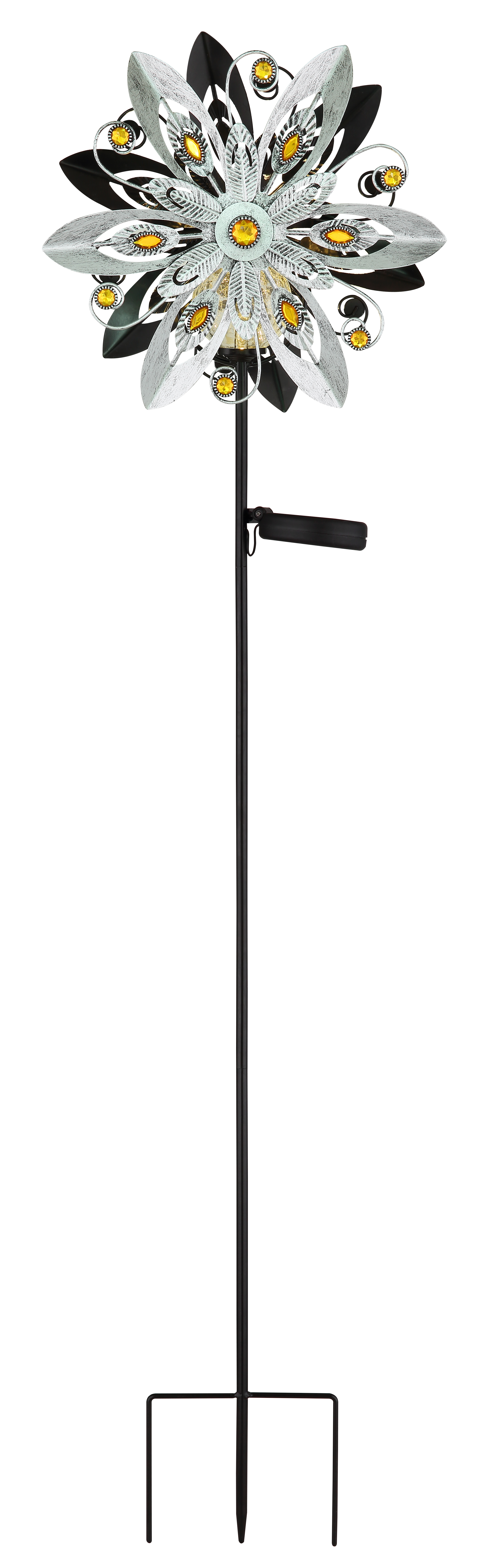 Globo Solarleuchte Metall silbergrau, 1xLED