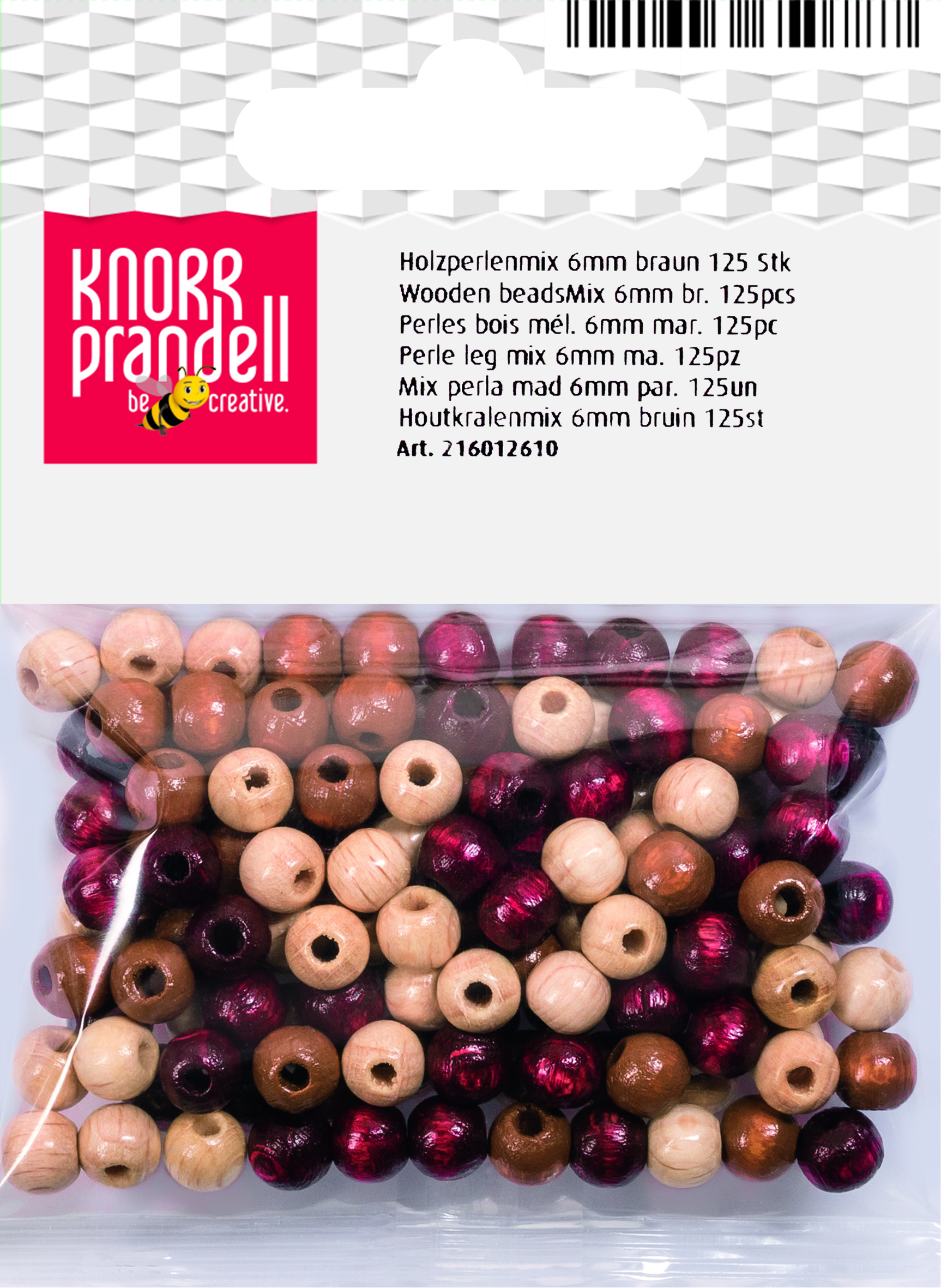 Knorr prandell Holzperle 6 mm, braun Mix 125er Knorr prandell Holzperle 6 mm, braun Mix 125er