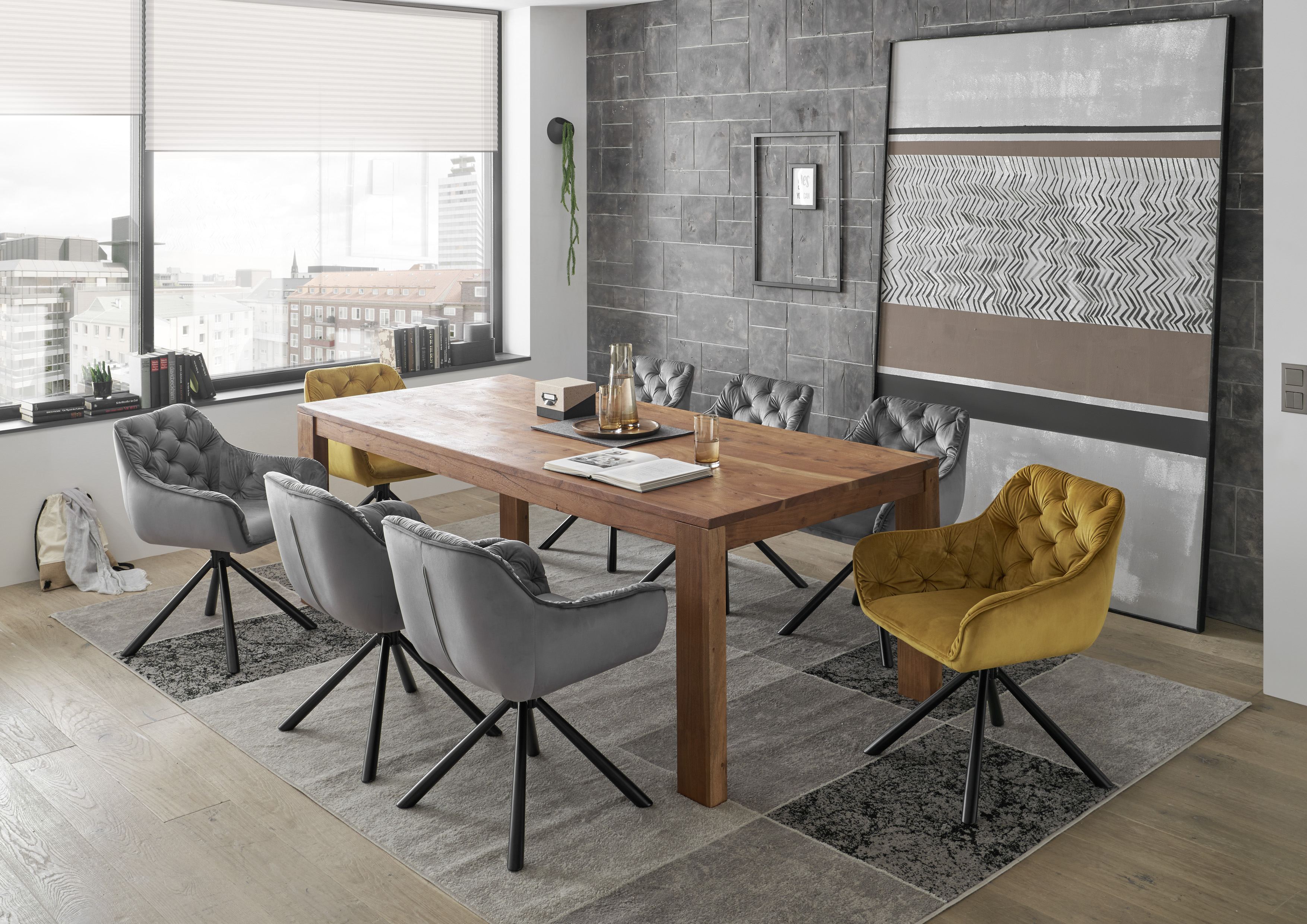 CLAIRE ARMLEHNSTUHL SAMT GRAU