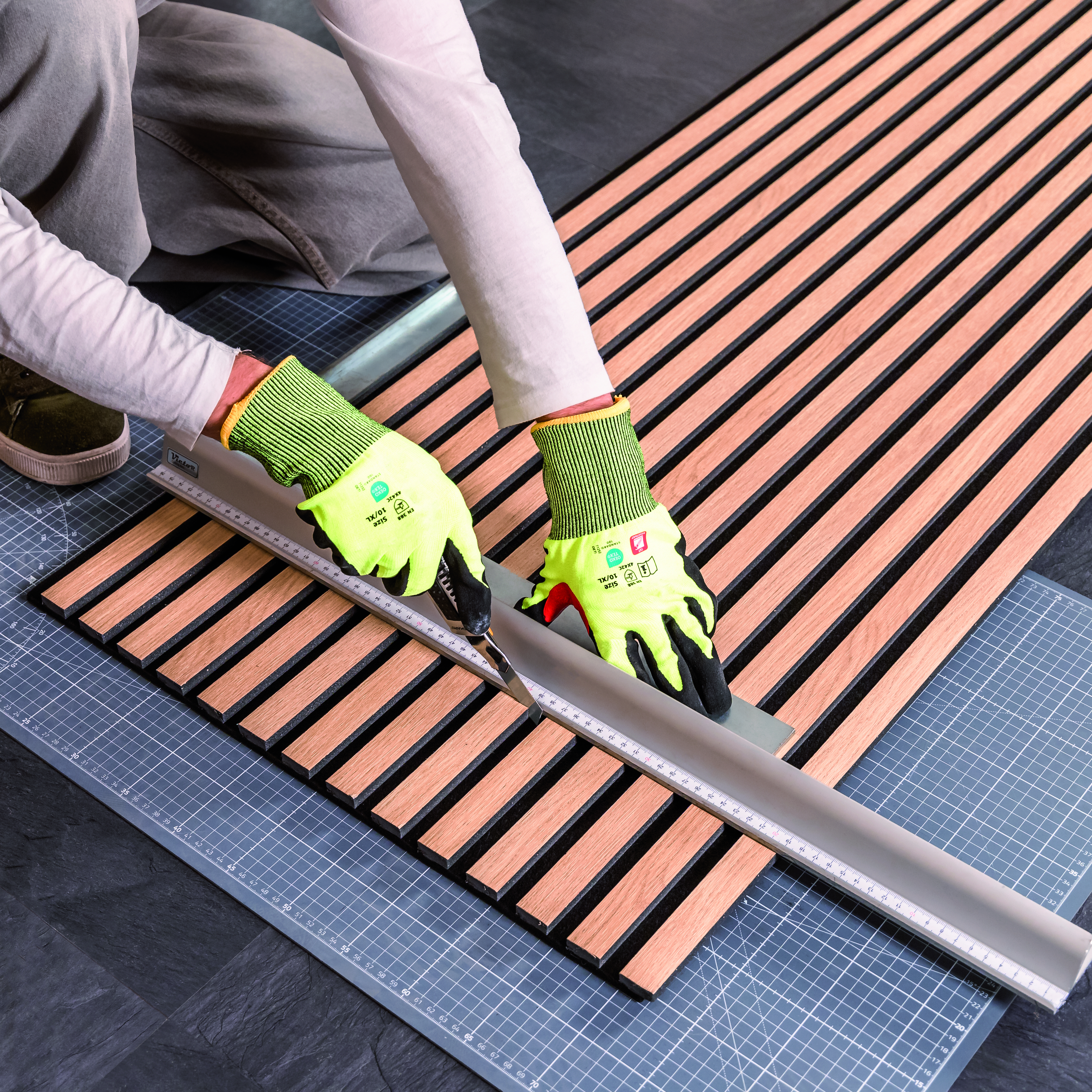 SELITSTYLE Akustikpaneel, Eiche hell, bedruckt, 2600 x 565 x 19 mm