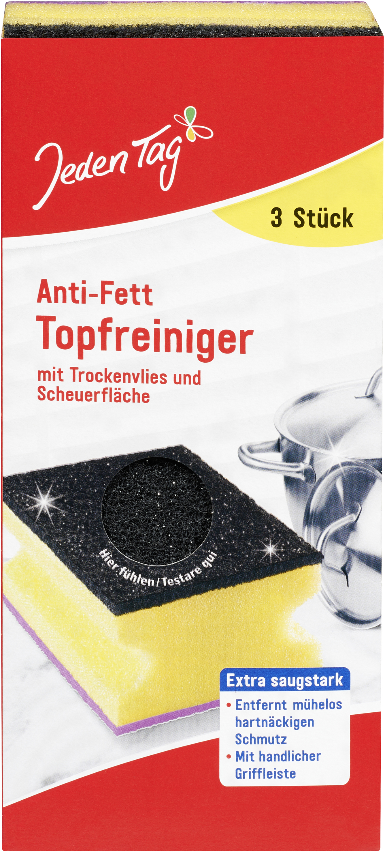 Jeden Tag Anti Fett Topfreiniger, 3 Stück