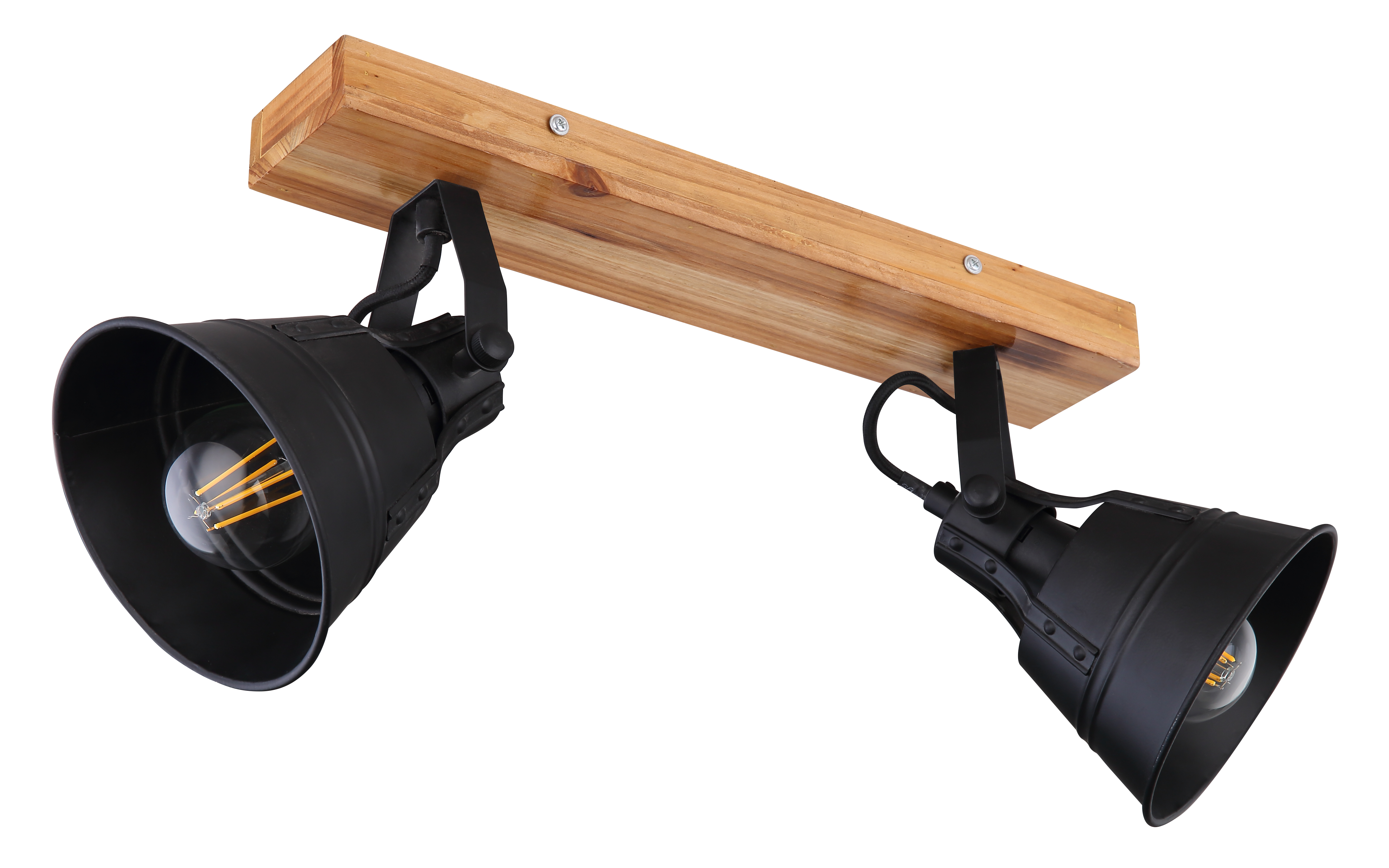 779573-3 Globo Strahler Holz Braun/schwarz zweiflammig
