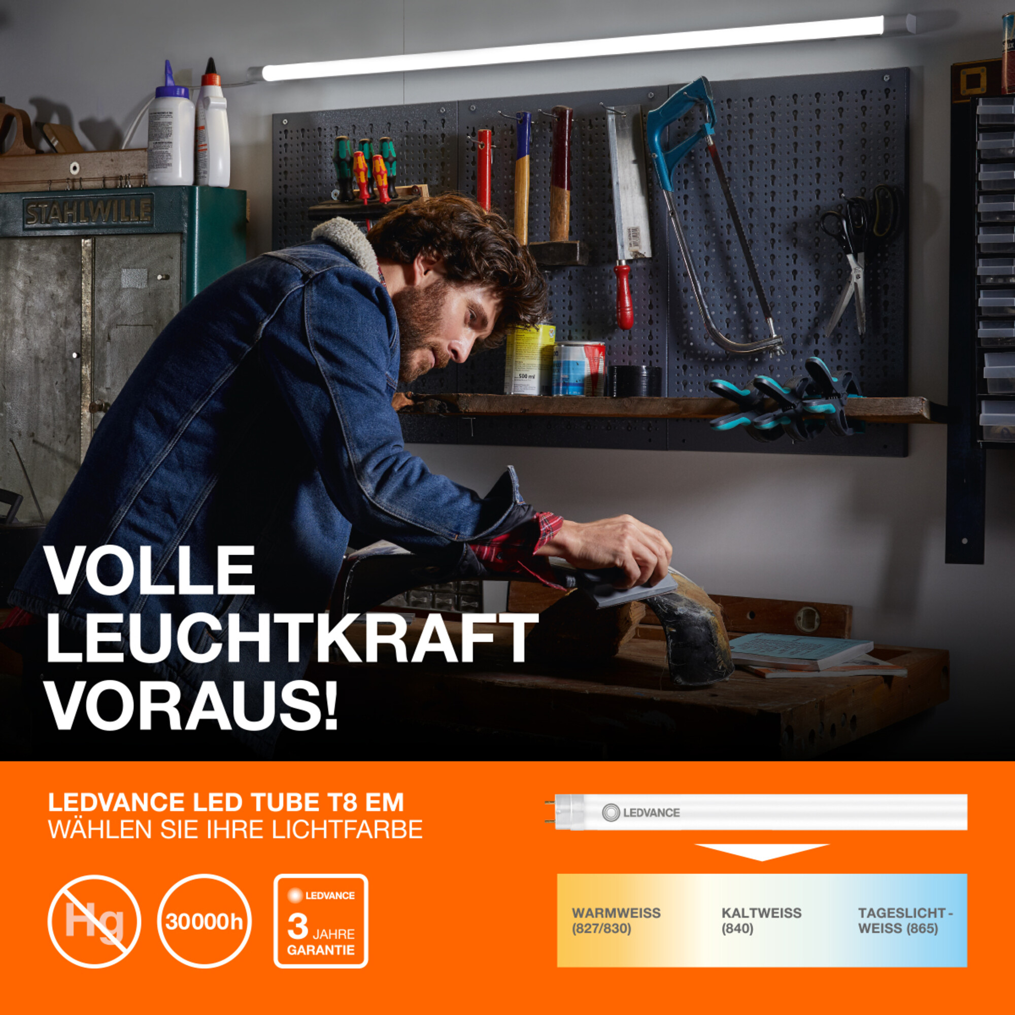 Osram LED Röhre T8 EM 90 cm, Kaltweiß